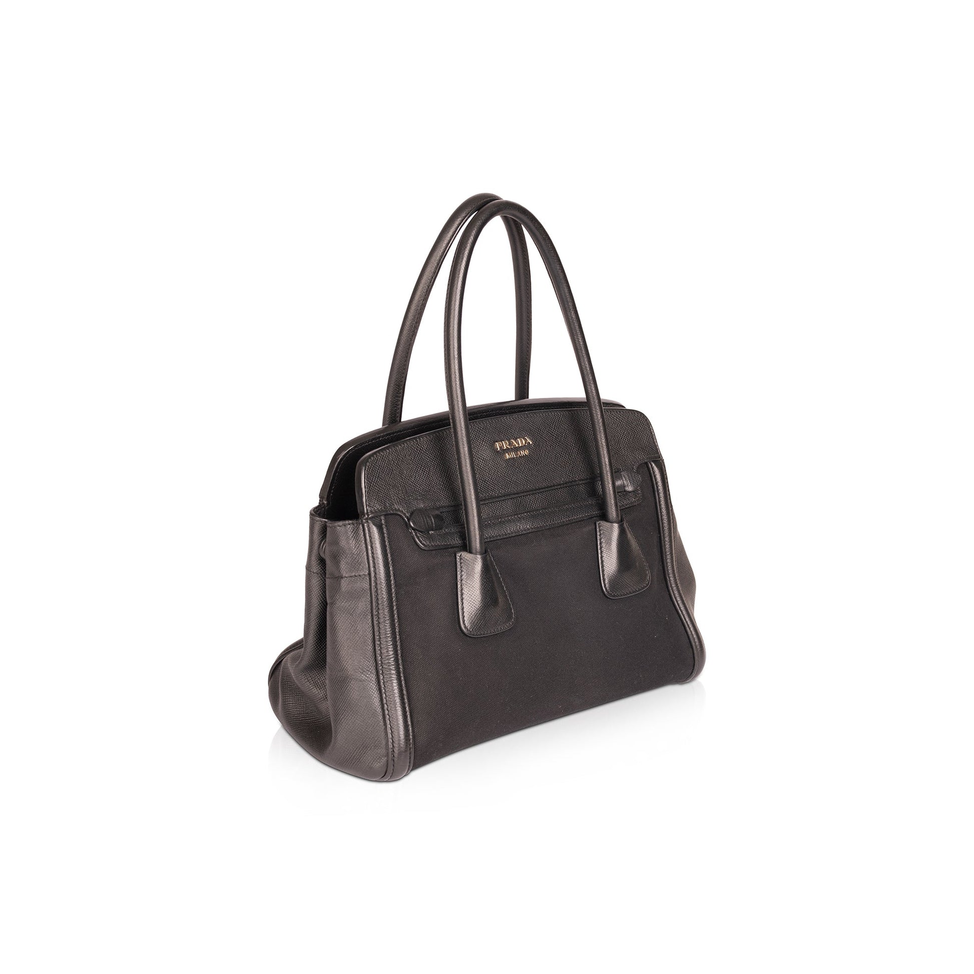 Prada Corda Canapa And Saffiano Top Handle Bag Travel Bag