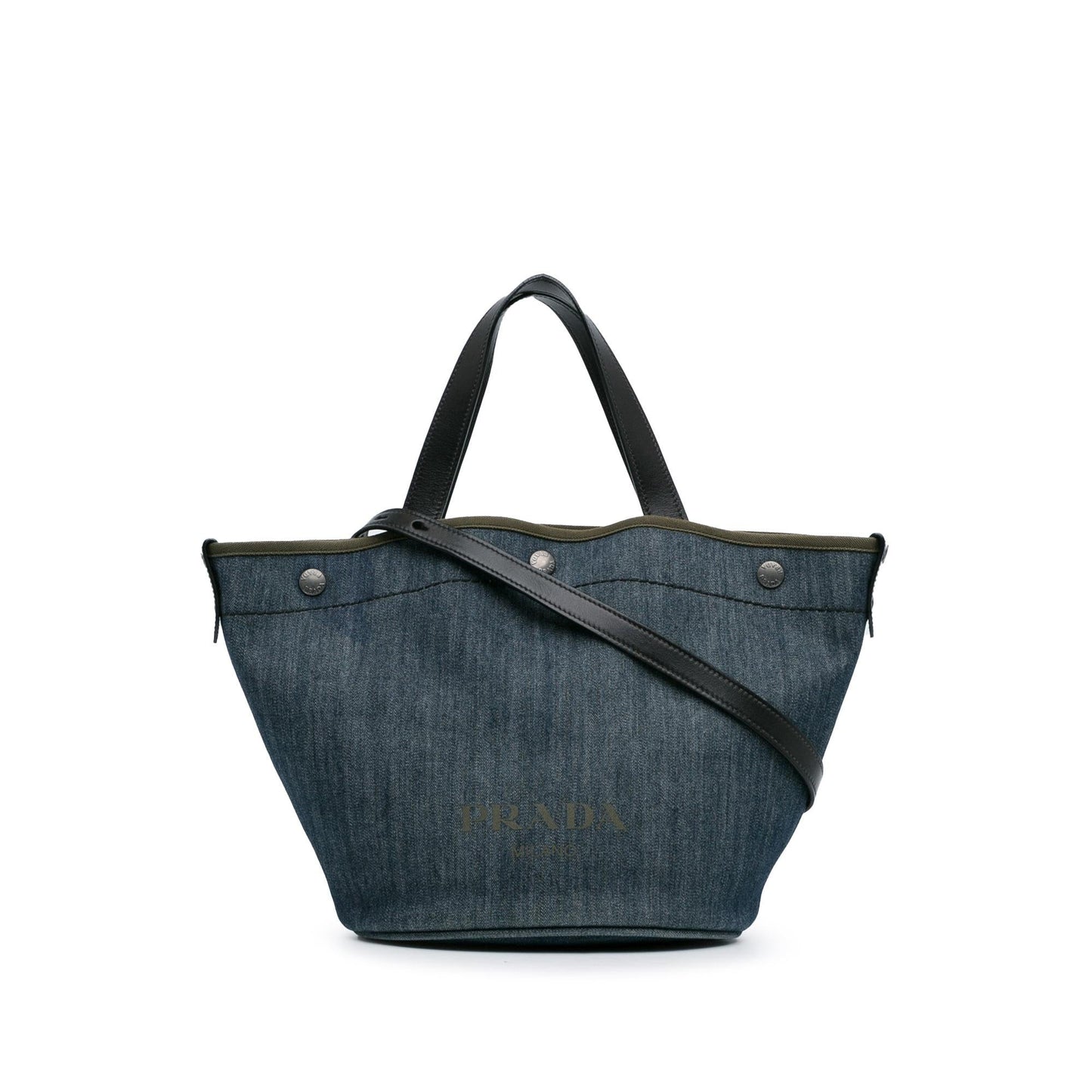 Prada Satchel Shg Fjqmz0 Denim Logo Satchel Bag