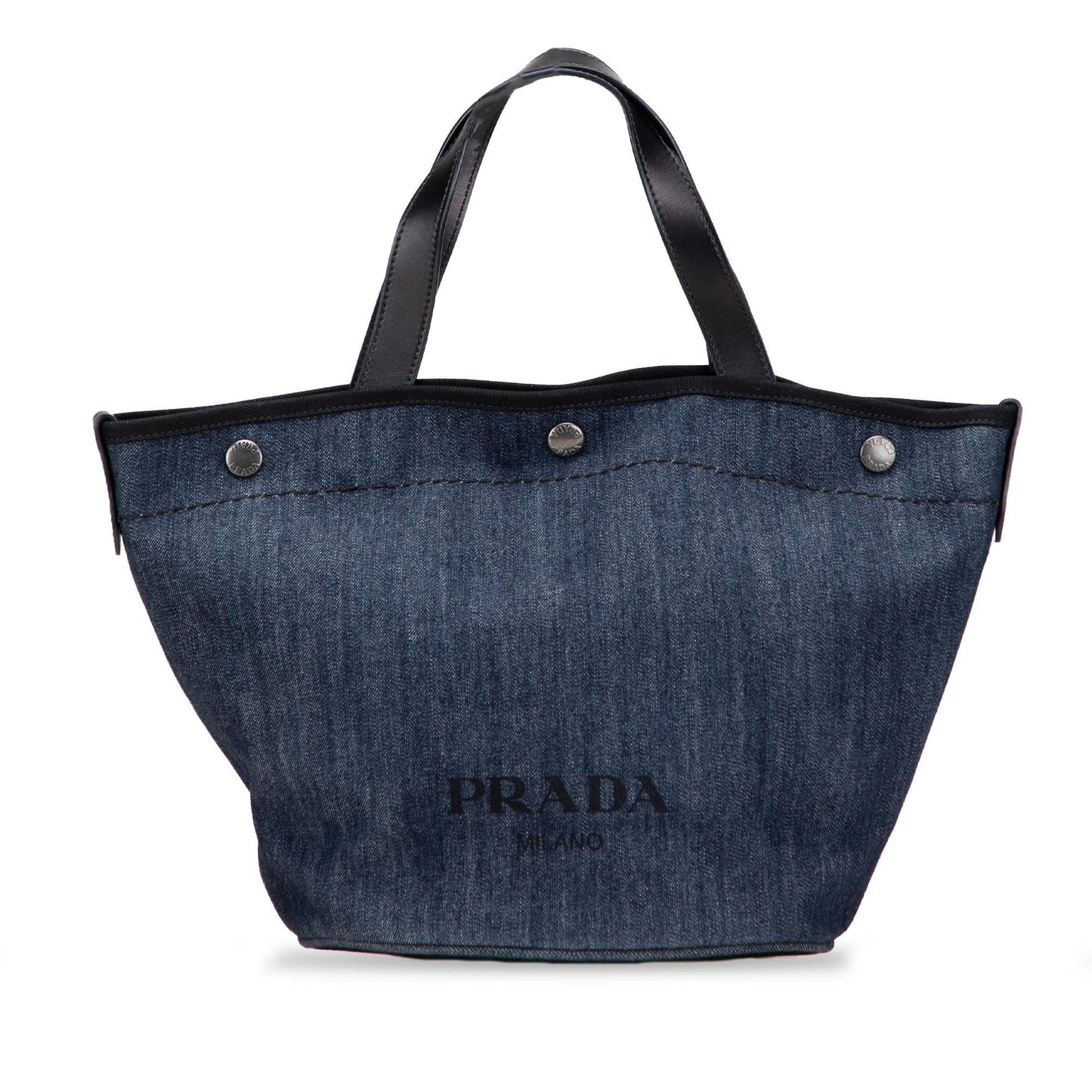 Prada Satchel Denim Logo Satchel Bag
