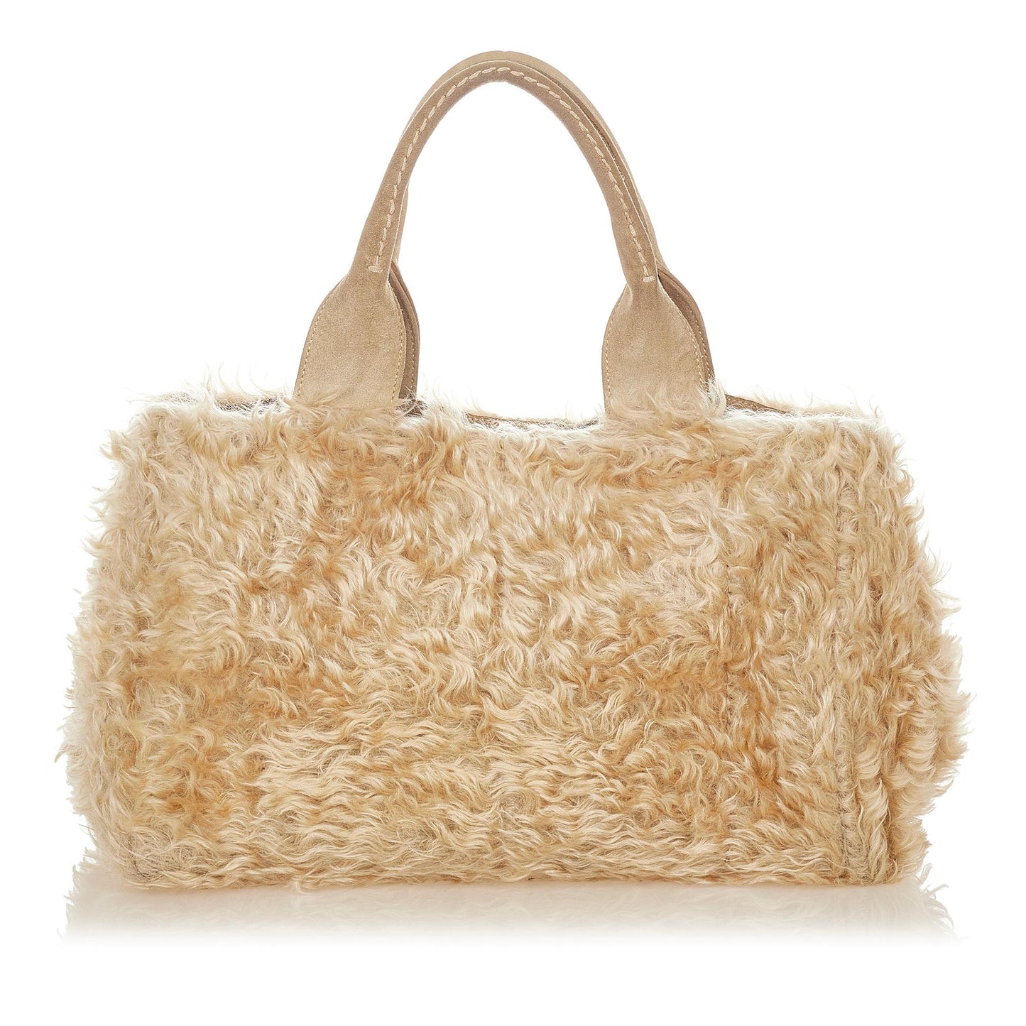 Prada Eco Kidassia Faux Fur Garden Handbag Shg Satchel Bag