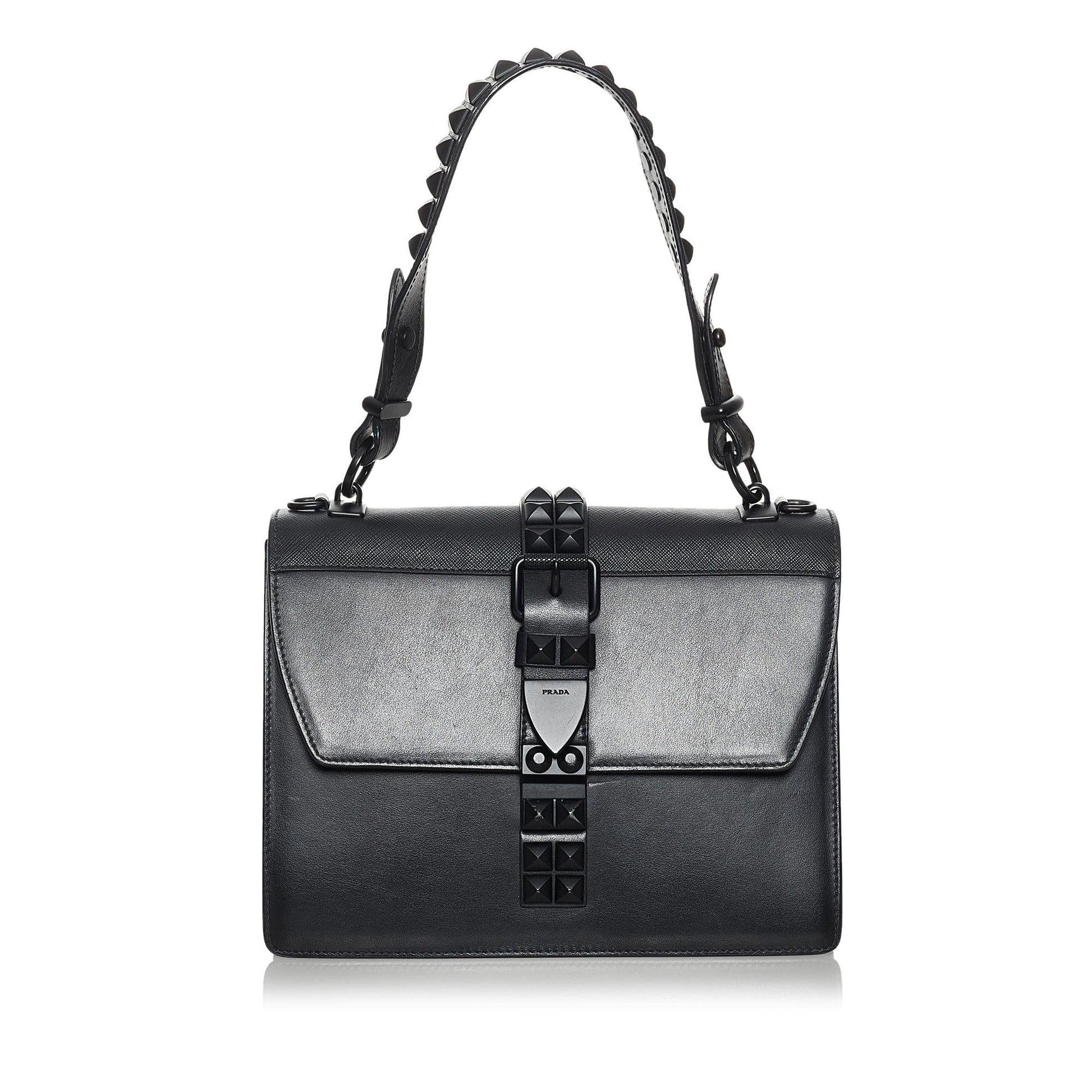 Prada Elektra Satchel Shg Leather Satchel Bag