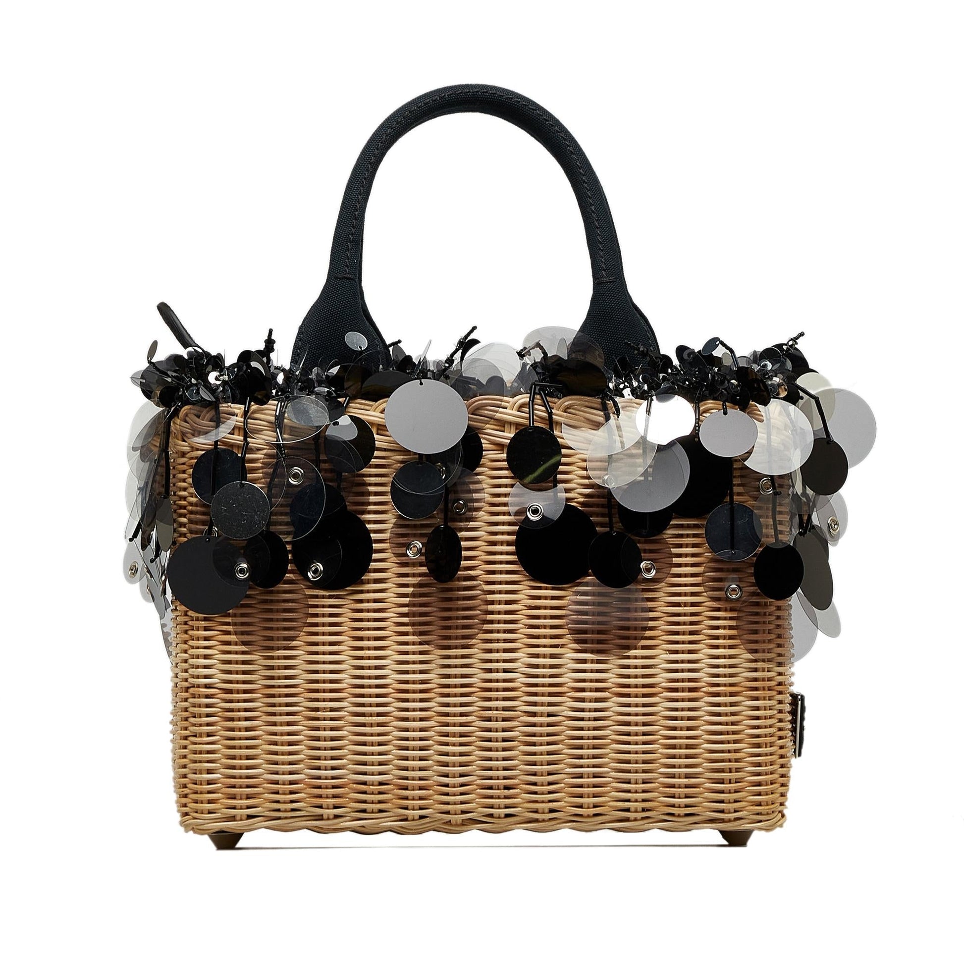 Prada Embellished Midollino Satchel Shg Rjsn9H Satchel Bag