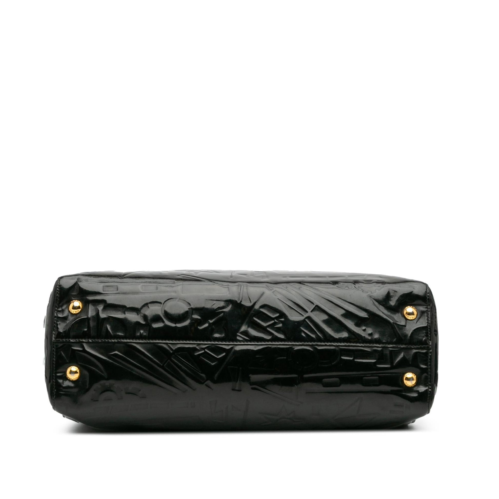 Prada Satchel Patent Embossed Satchel Bag