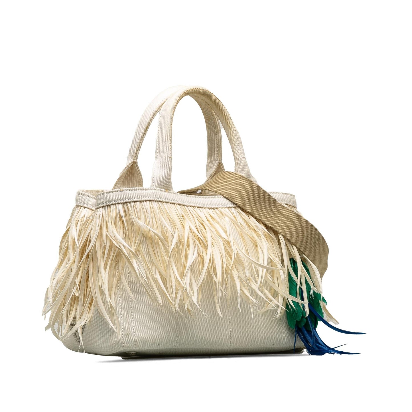 Prada Feather Trimmed Canapa Satchel Shg 6Kzm0O Satchel Bag