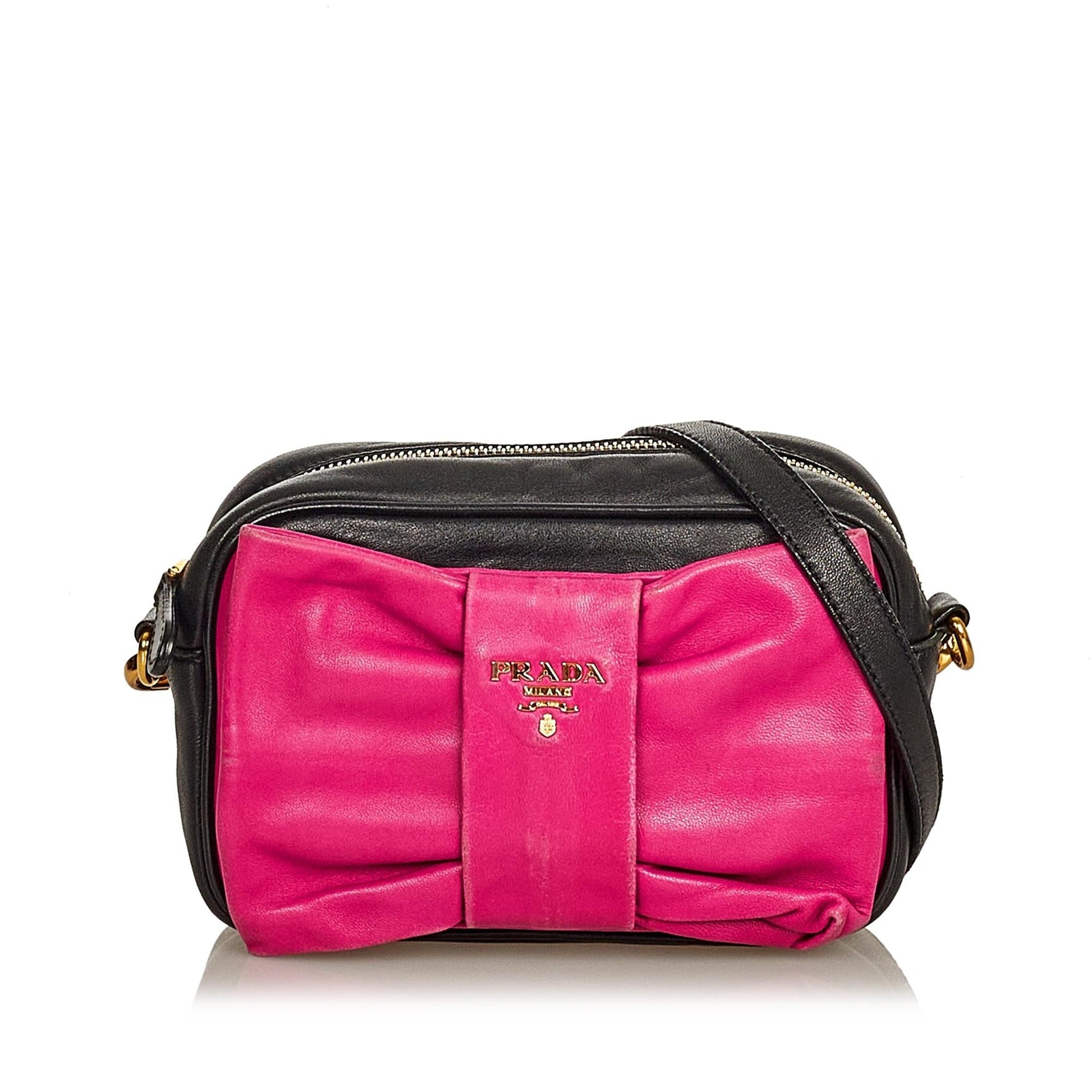 Prada Fiocco Bow Crossbody Bag Shg Leather