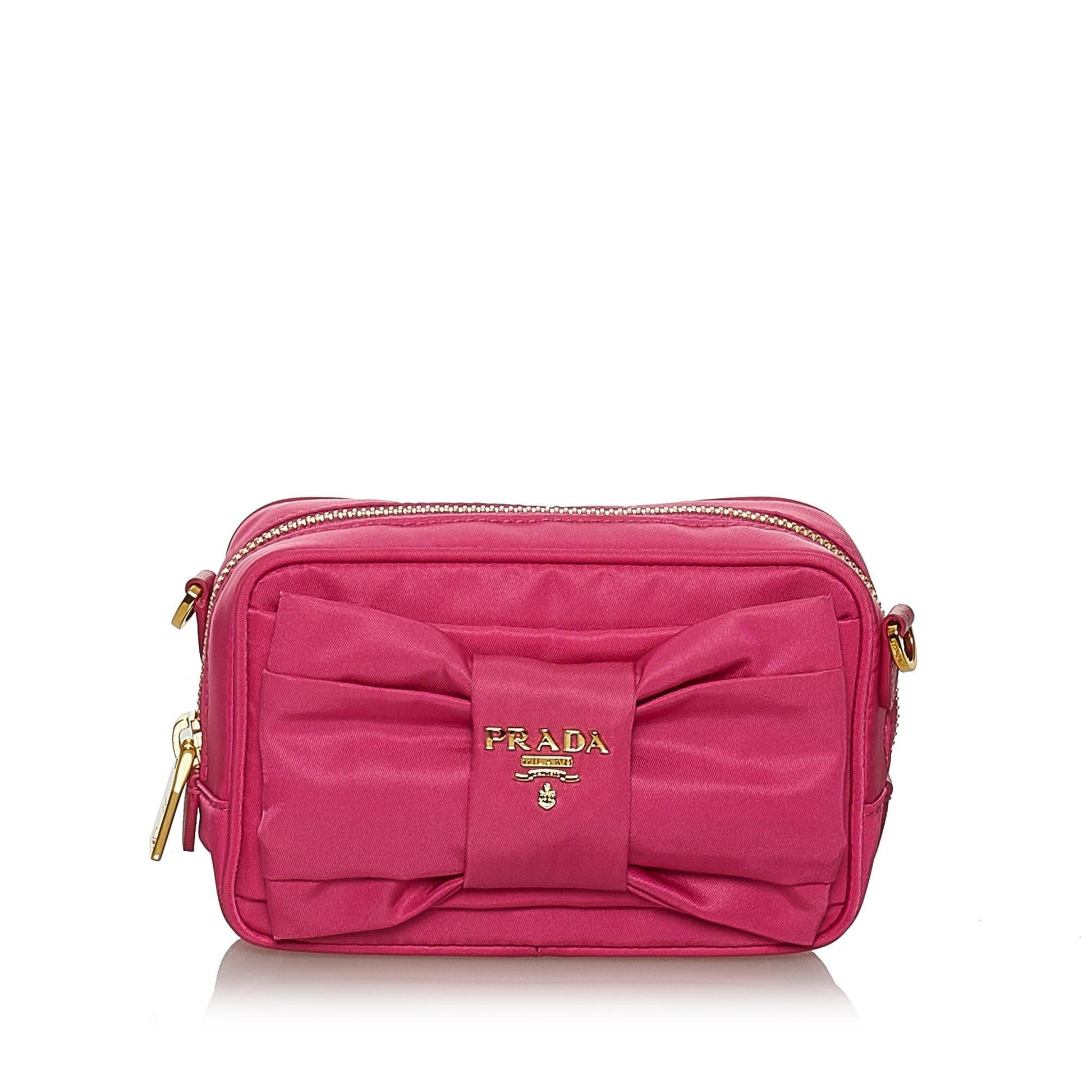 Prada Fiocco Bow Tessuto Crossbody Bag Shg