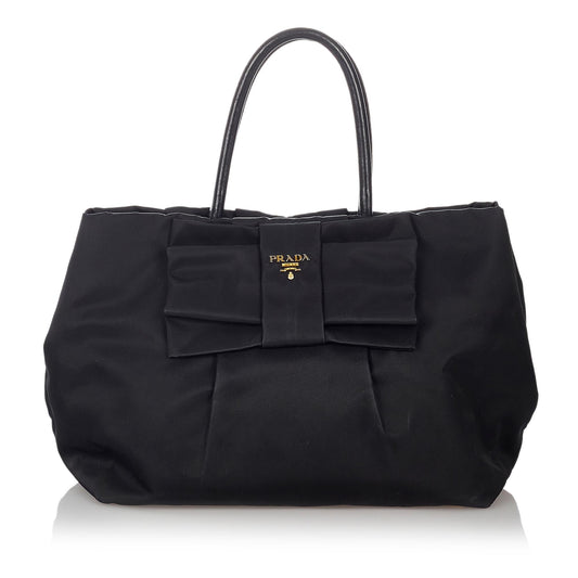 Prada Fiocco Bow Tessuto Handbag Shg Satchel Bag