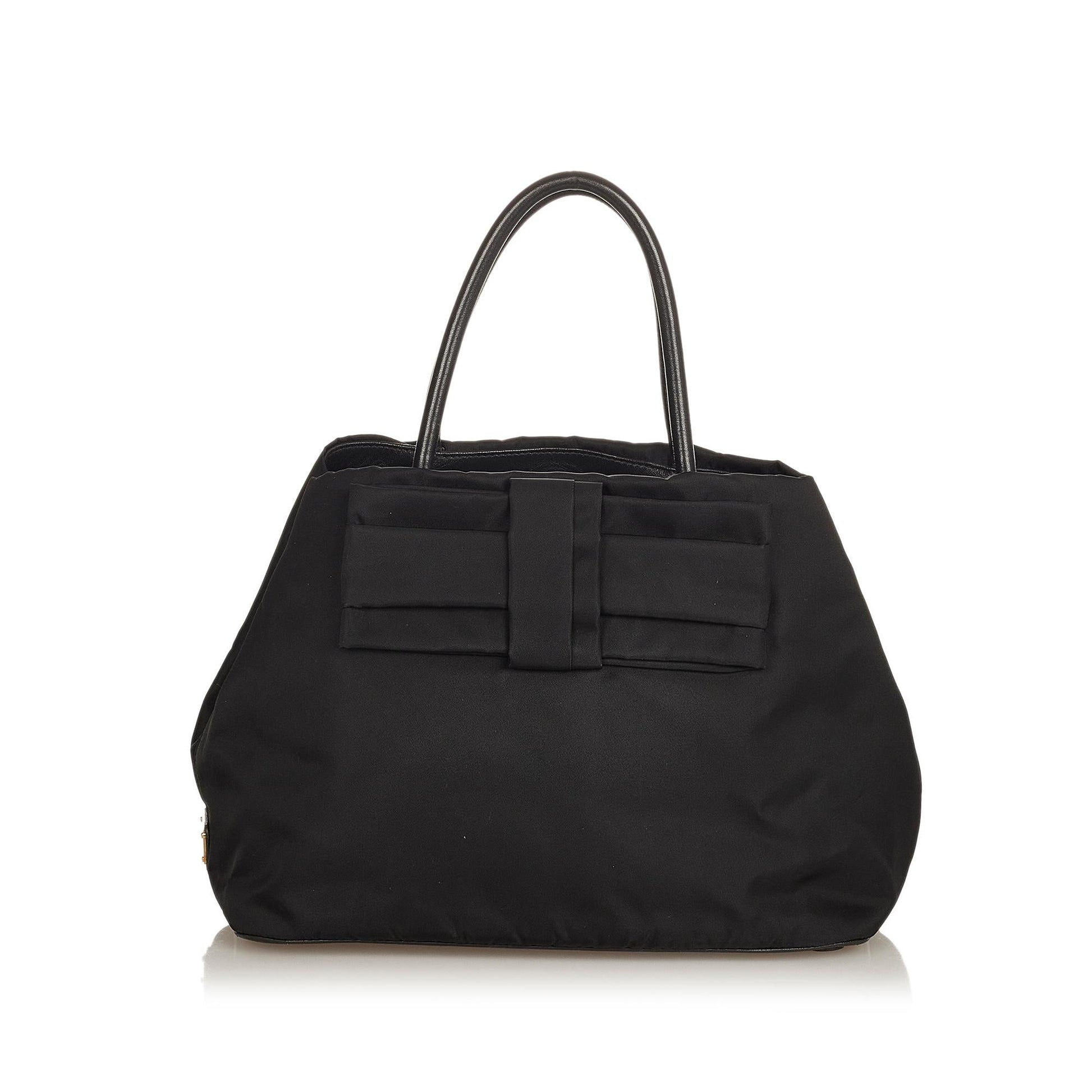 Prada Fiocco Bow Tessuto Tote Bag Shg Bag Shg 25825