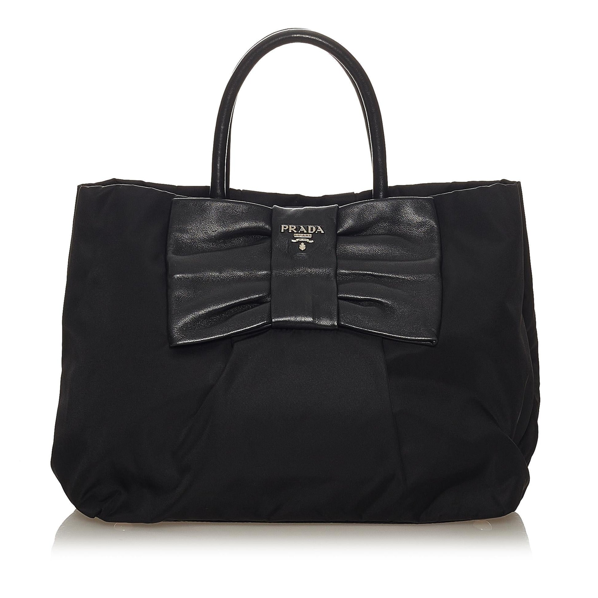 Prada Fiocco Bow Tessuto Tote Bag Shg