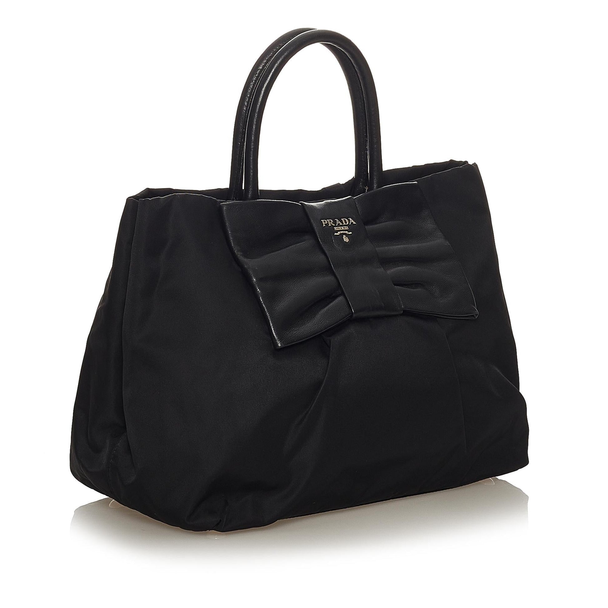 Prada Fiocco Bow Tessuto Tote Bag Shg