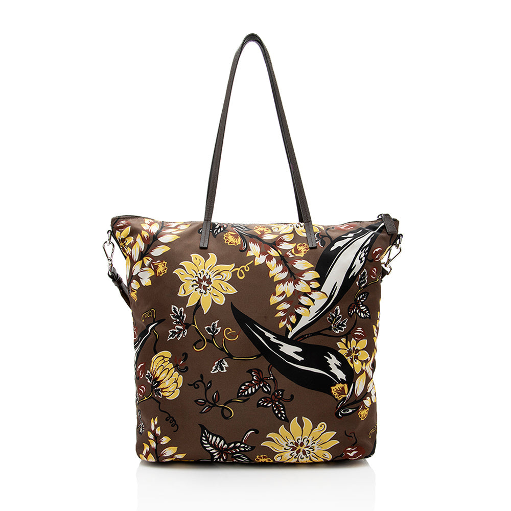 Prada Floral Tessuto Tote Shf Tote Bag