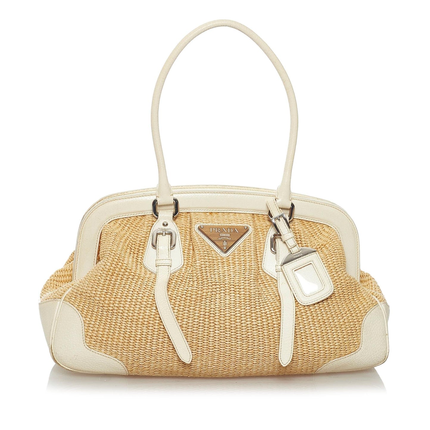 Prada Frame Shoulder Bag Shg Raffia