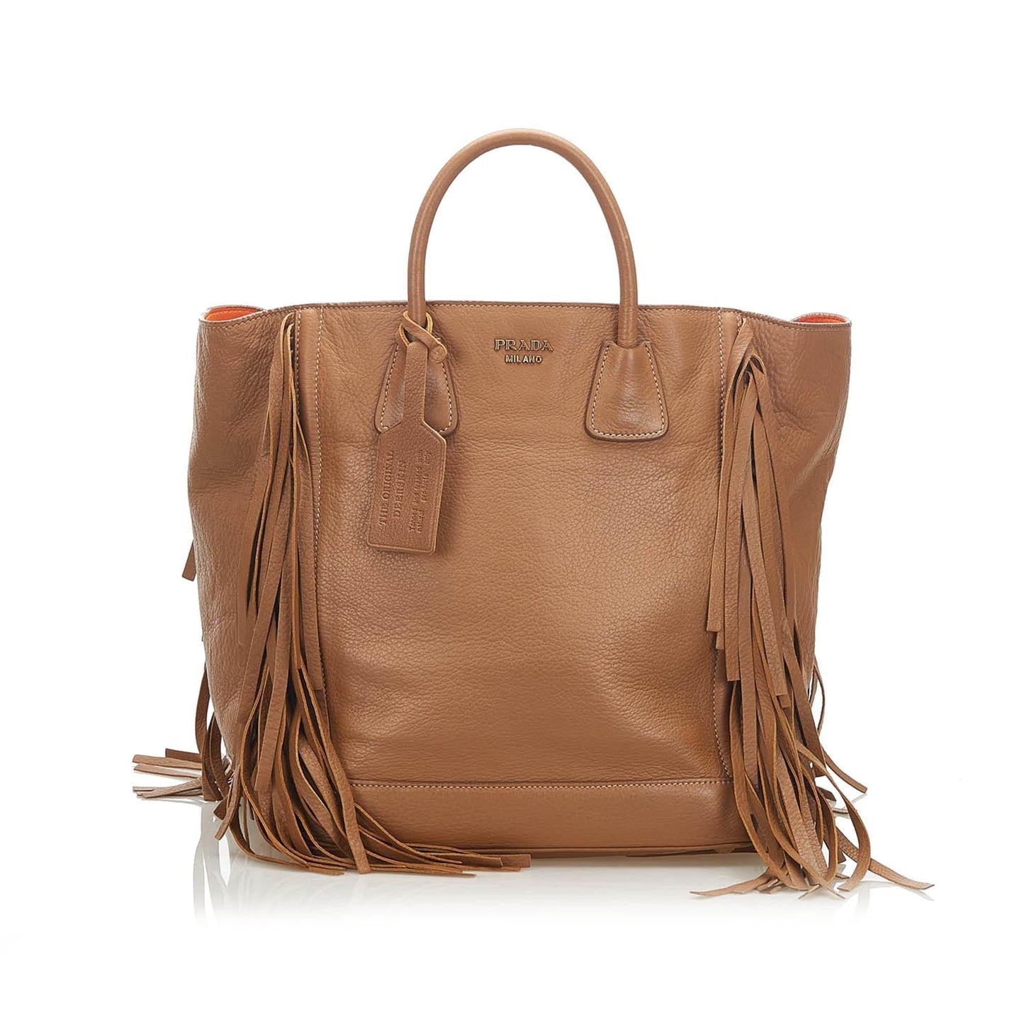 Prada Fringe Tote Bag Leather