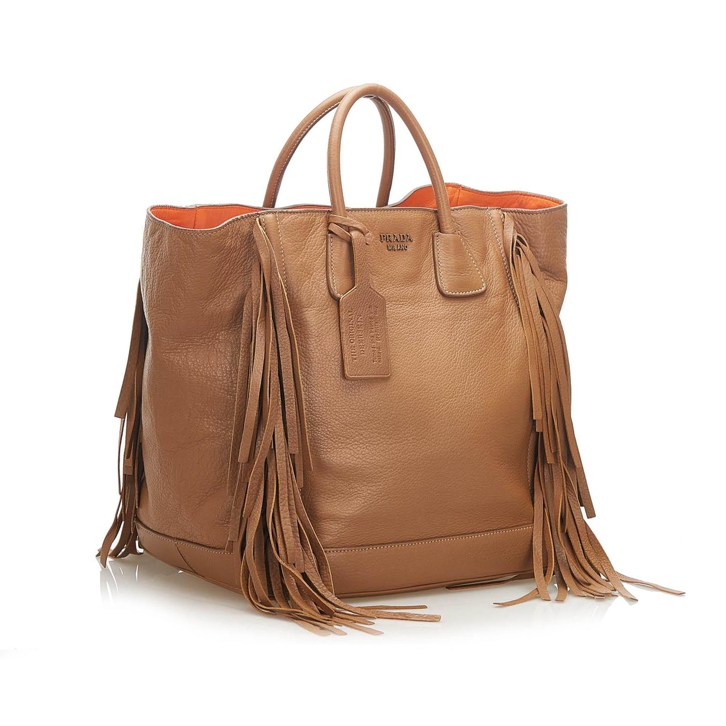 Prada Fringe Tote Bag Leather