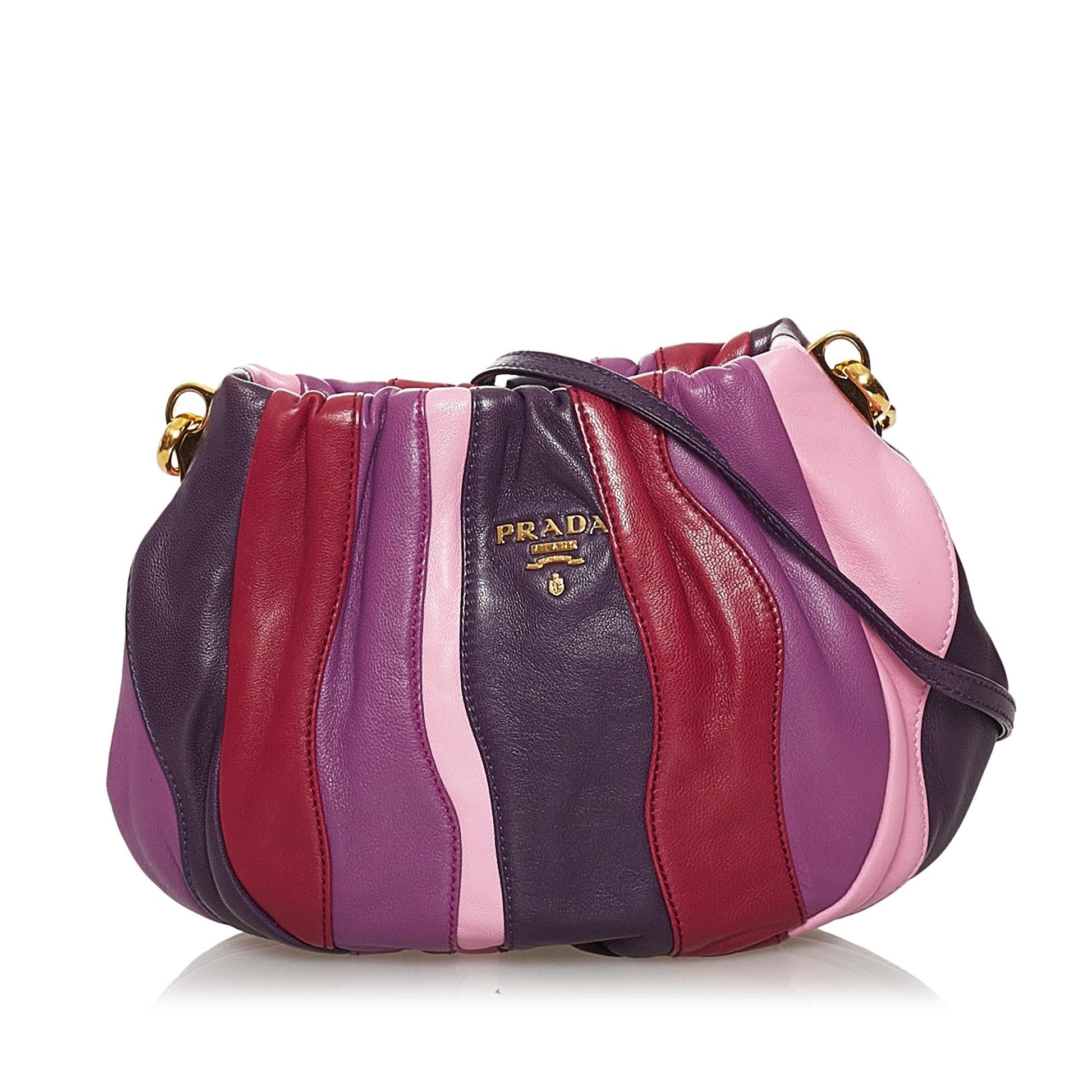 Prada Gathered Crossbody Bag Shg Leather