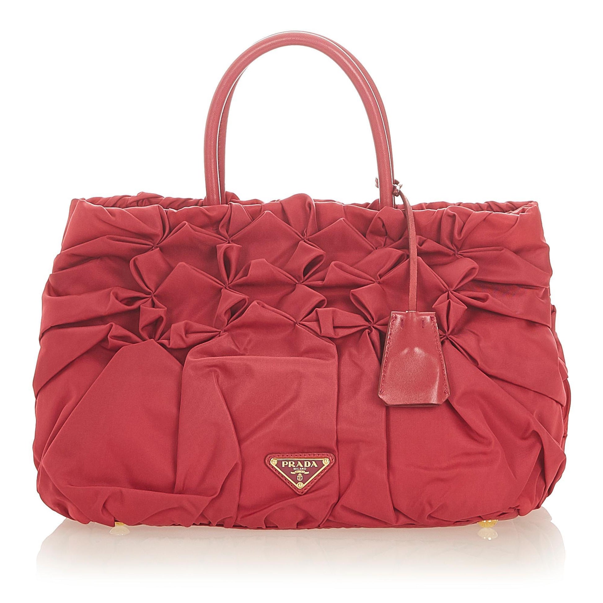 Prada Gathered Tessuto Tote Bag