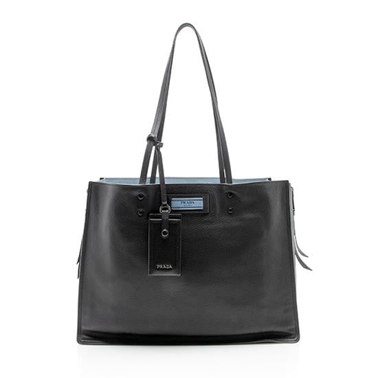 Prada Glace Calf Etiquette Tote Final Sale Tote Bag