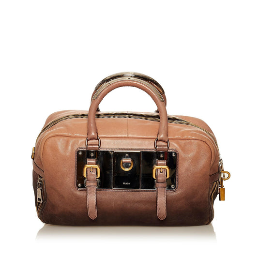 Prada Glace Calf Ombre Handbag Shg Leather Satchel Bag