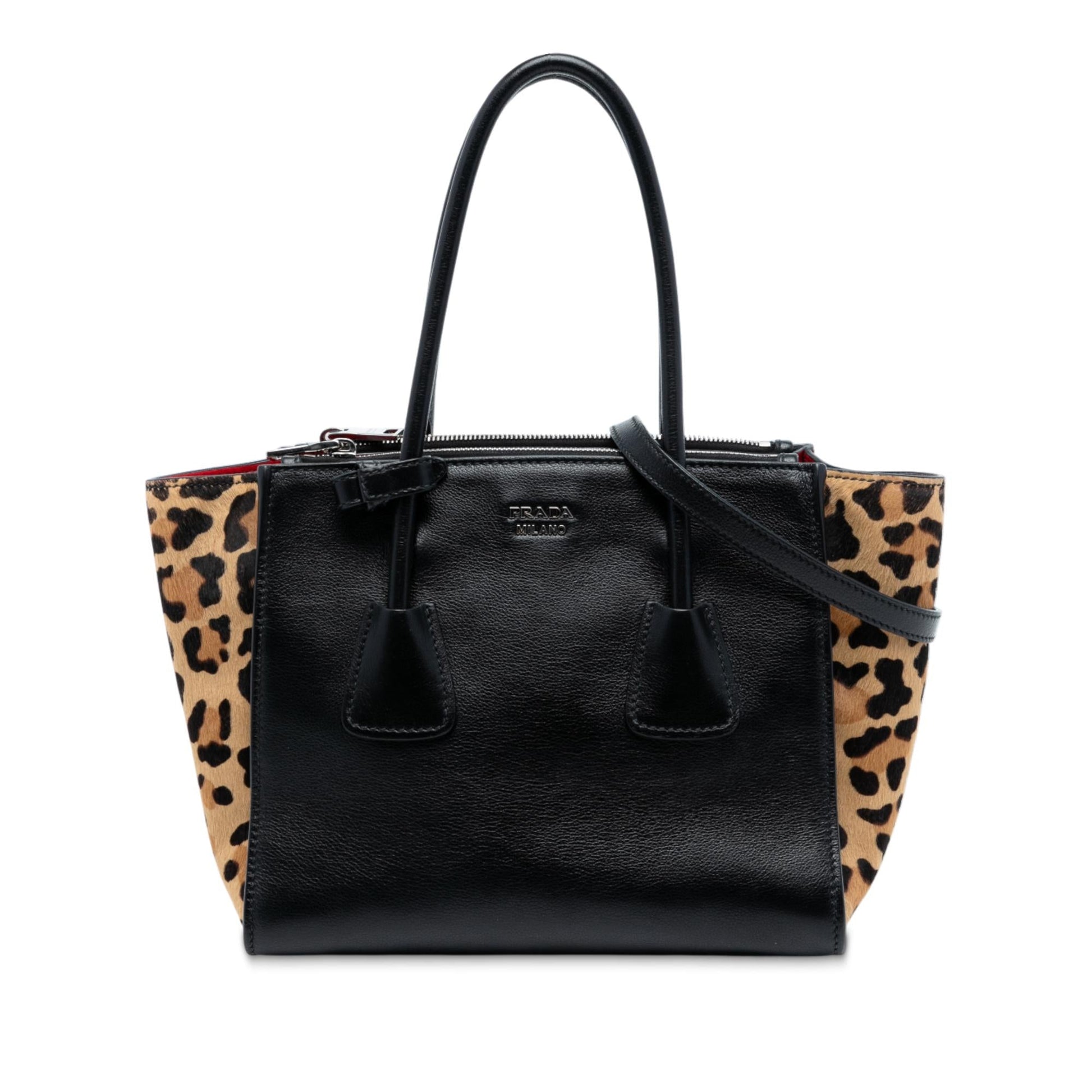 Prada Glace Calf Ponyhair Twin Pocket Satchel Satchel Bag