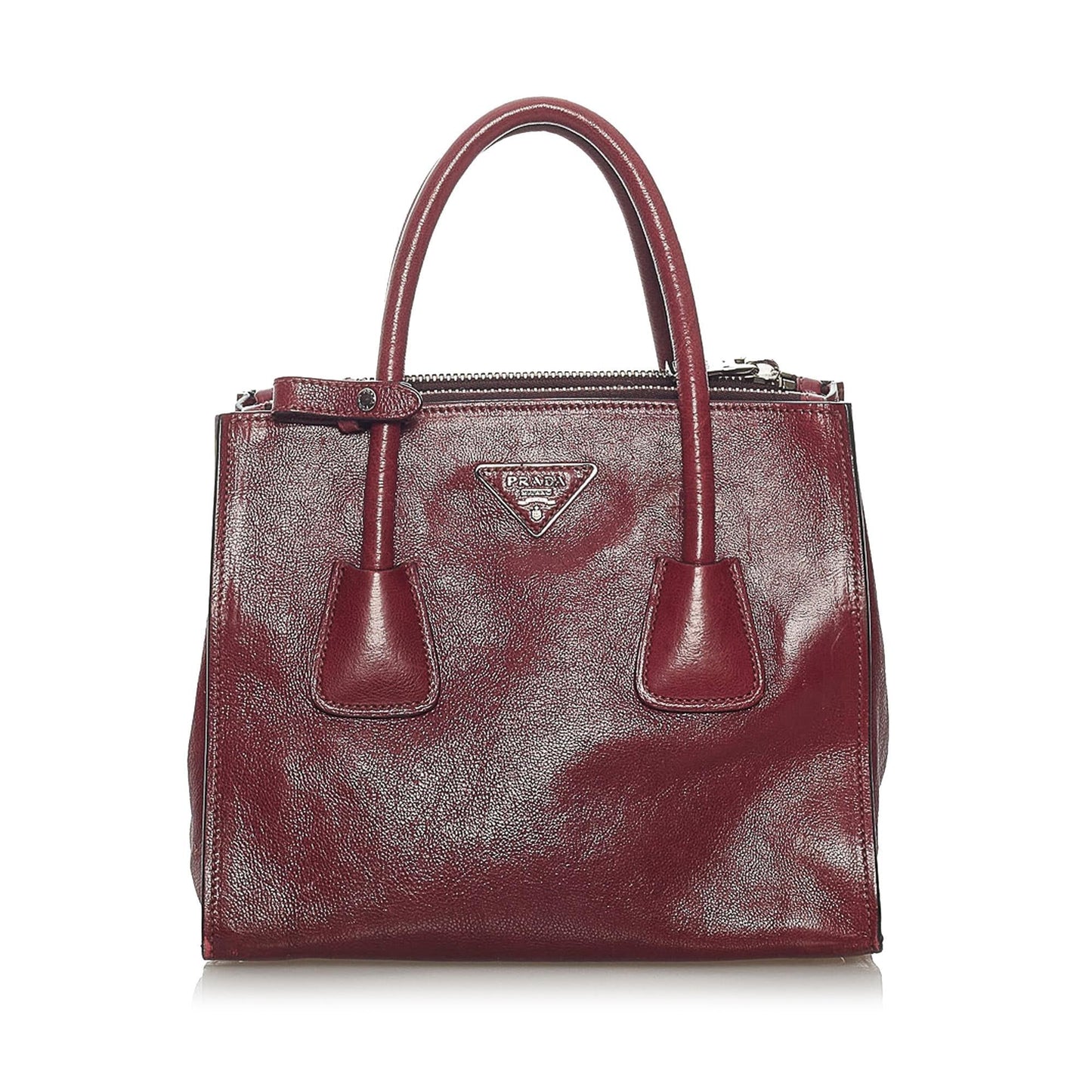 Prada Glace Calf Twin Pocket Satchel Shg Leather Satchel Bag