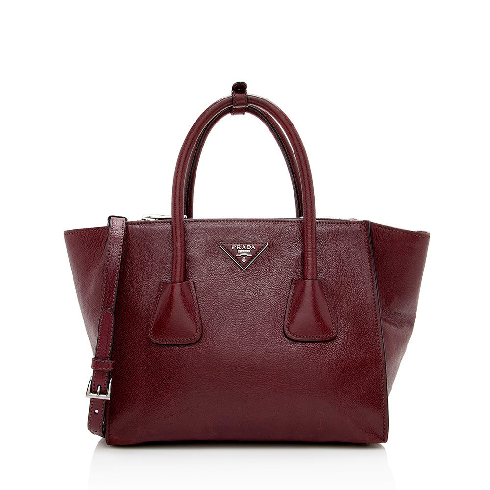 Prada Glace Calf Twin Pocket Tote Shf Tote Bag