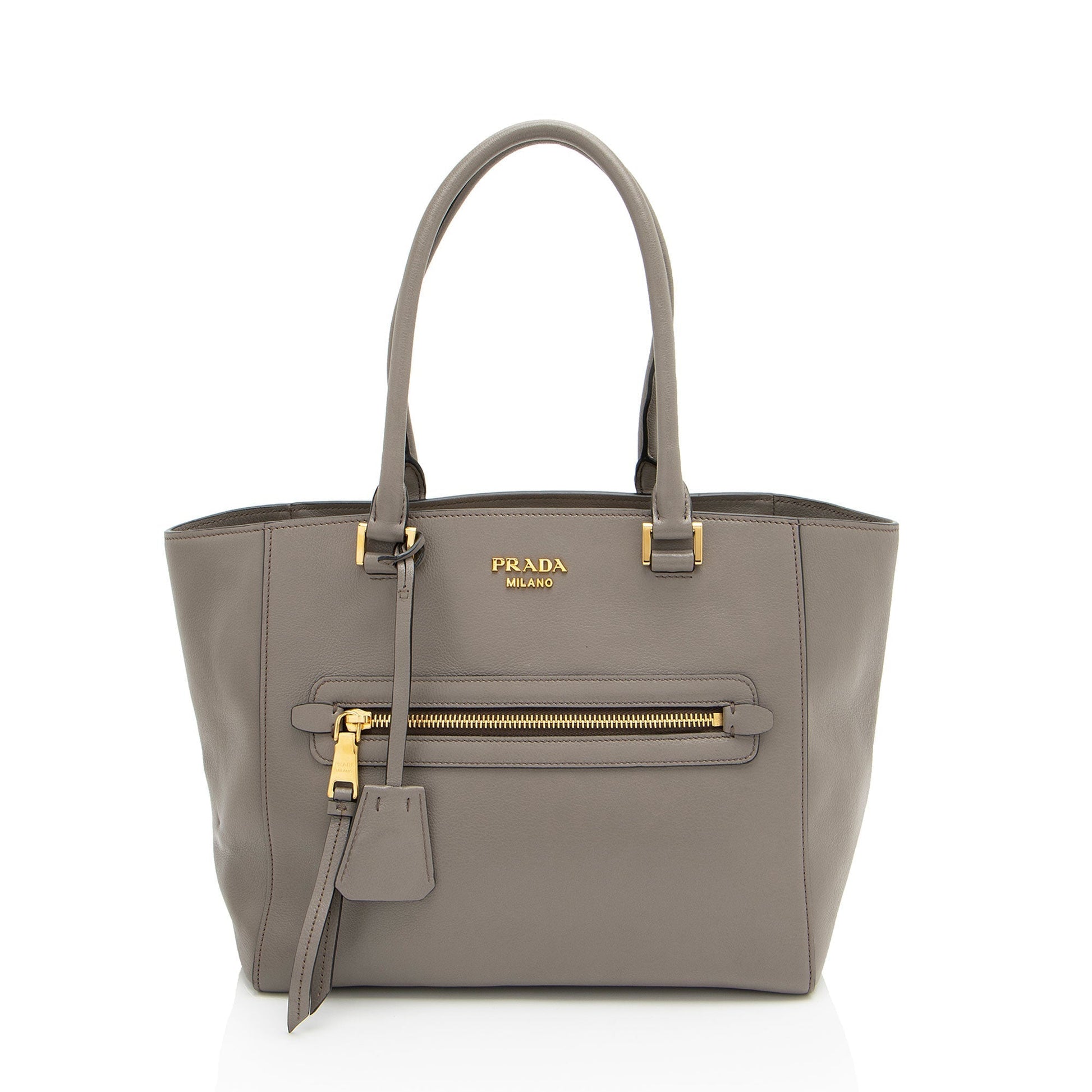 Prada Glace Calf Twin Pocket Tote Shf Hypjnv Tote Bag