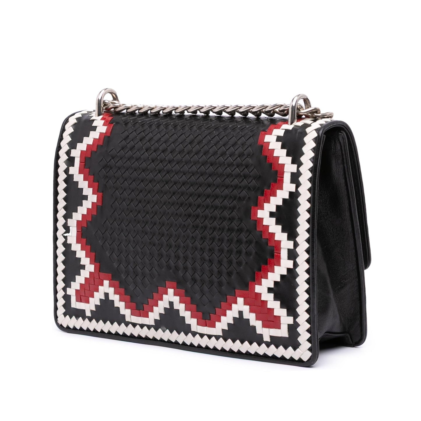 Prada Goatskin Madras Crossbody Woven Crossbody Bag