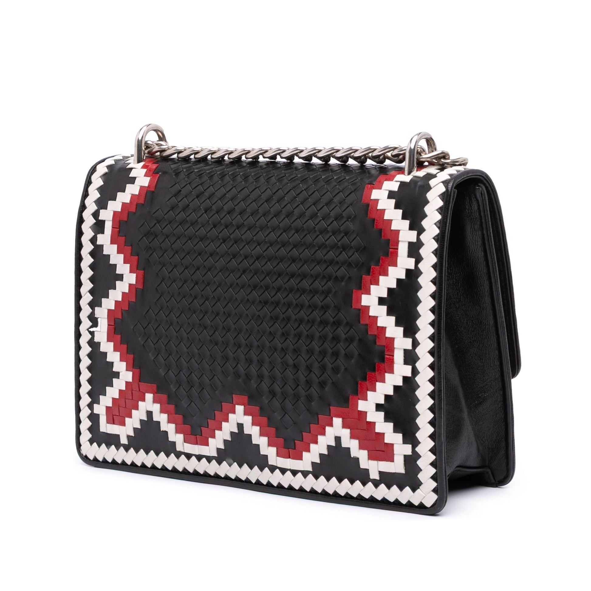 Prada Goatskin Madras Crossbody Woven Crossbody Bag Madras Crossbody 1