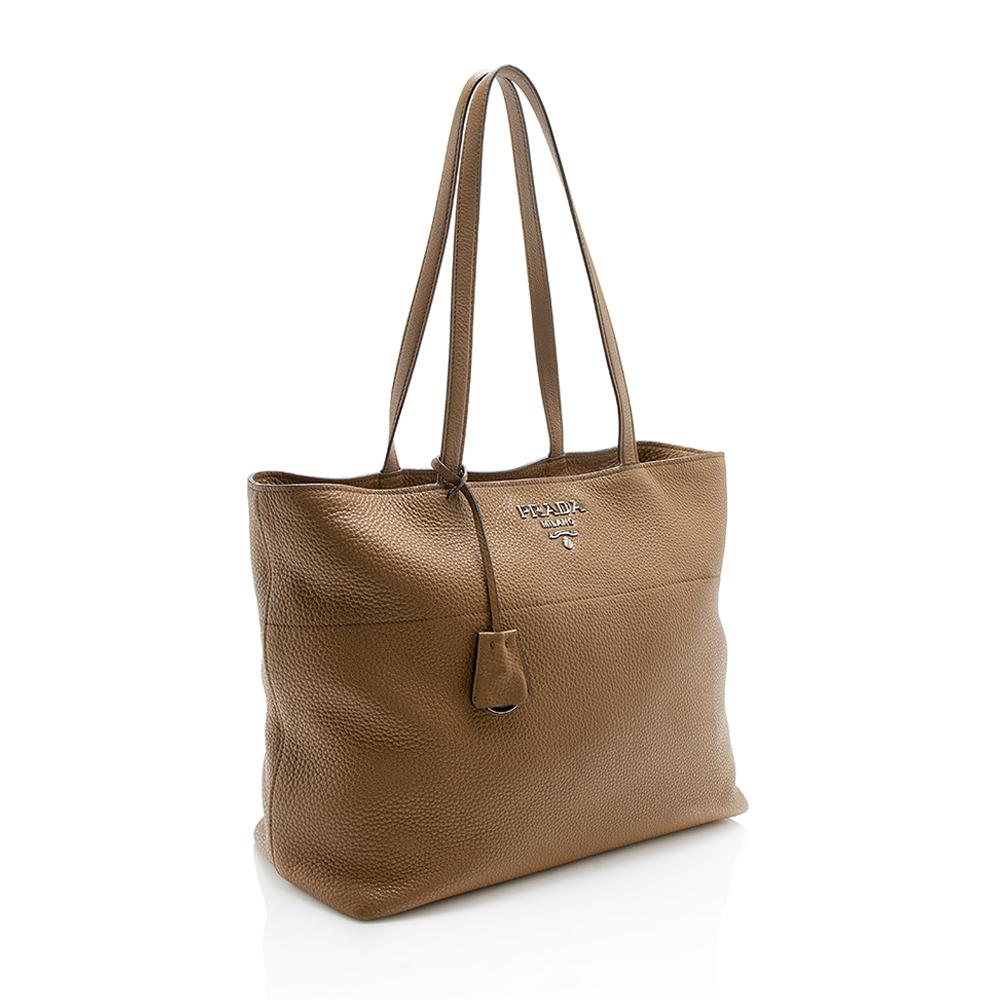 Prada Grained Shopping Tote Leather Tote Bag