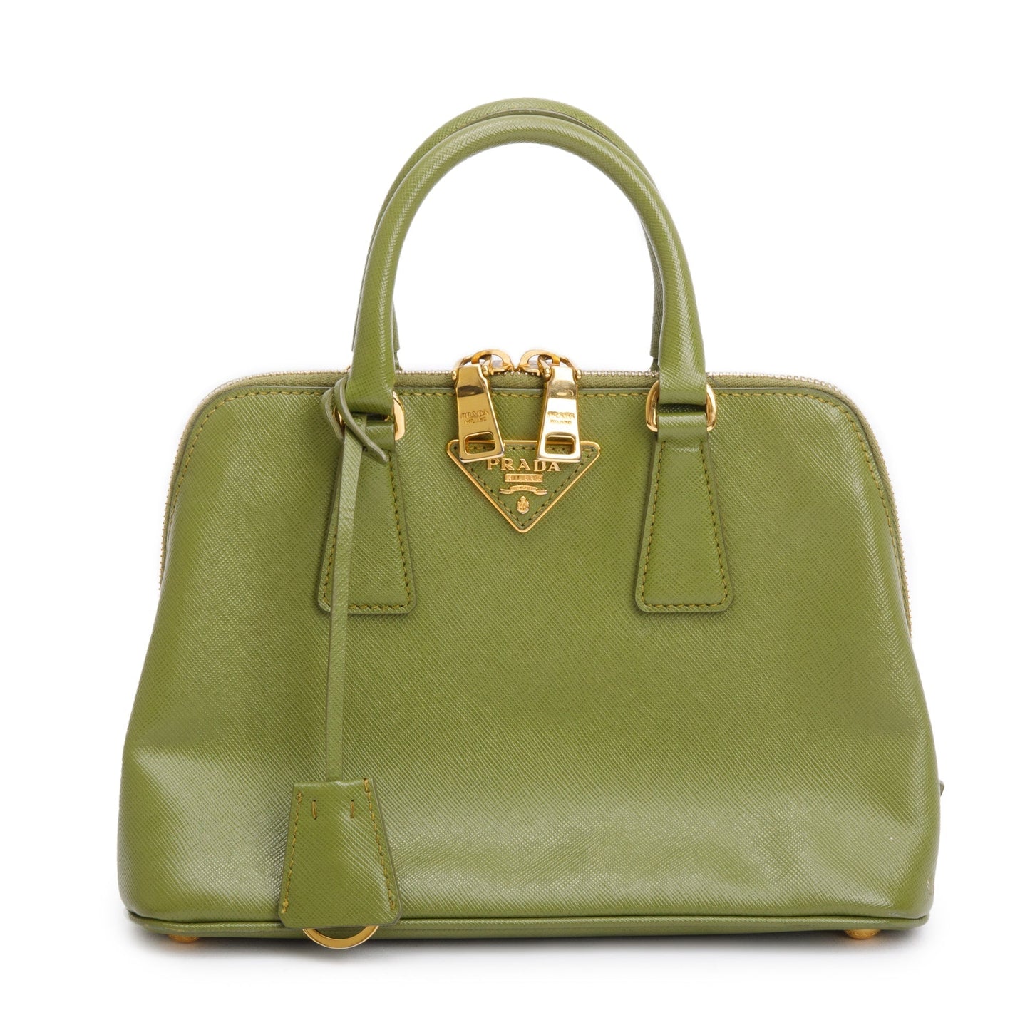Prada Saffiano Lux Promenade Tote Handbag Green Small Tote Bag
