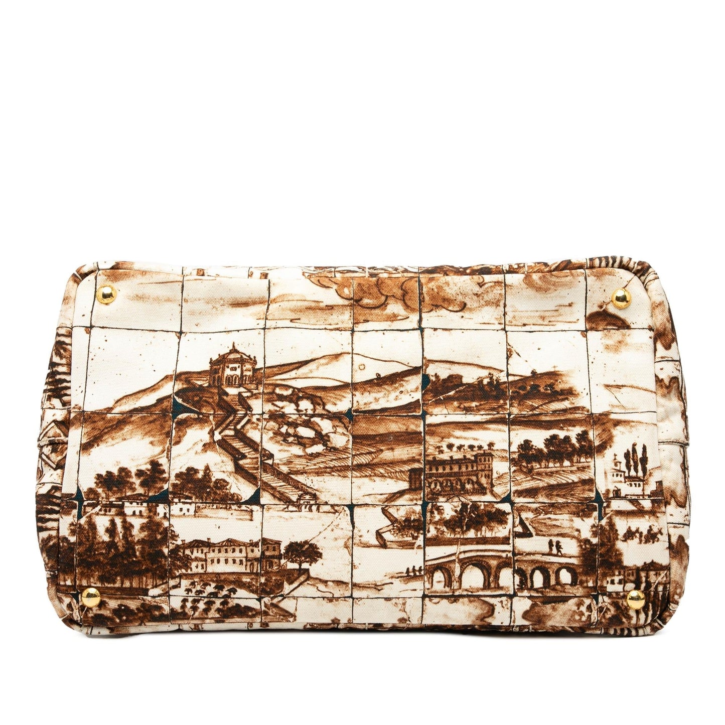 Prada Canapa Azulejos Satchel Canvas Large Satchel Bag Azulejos Satchel 1