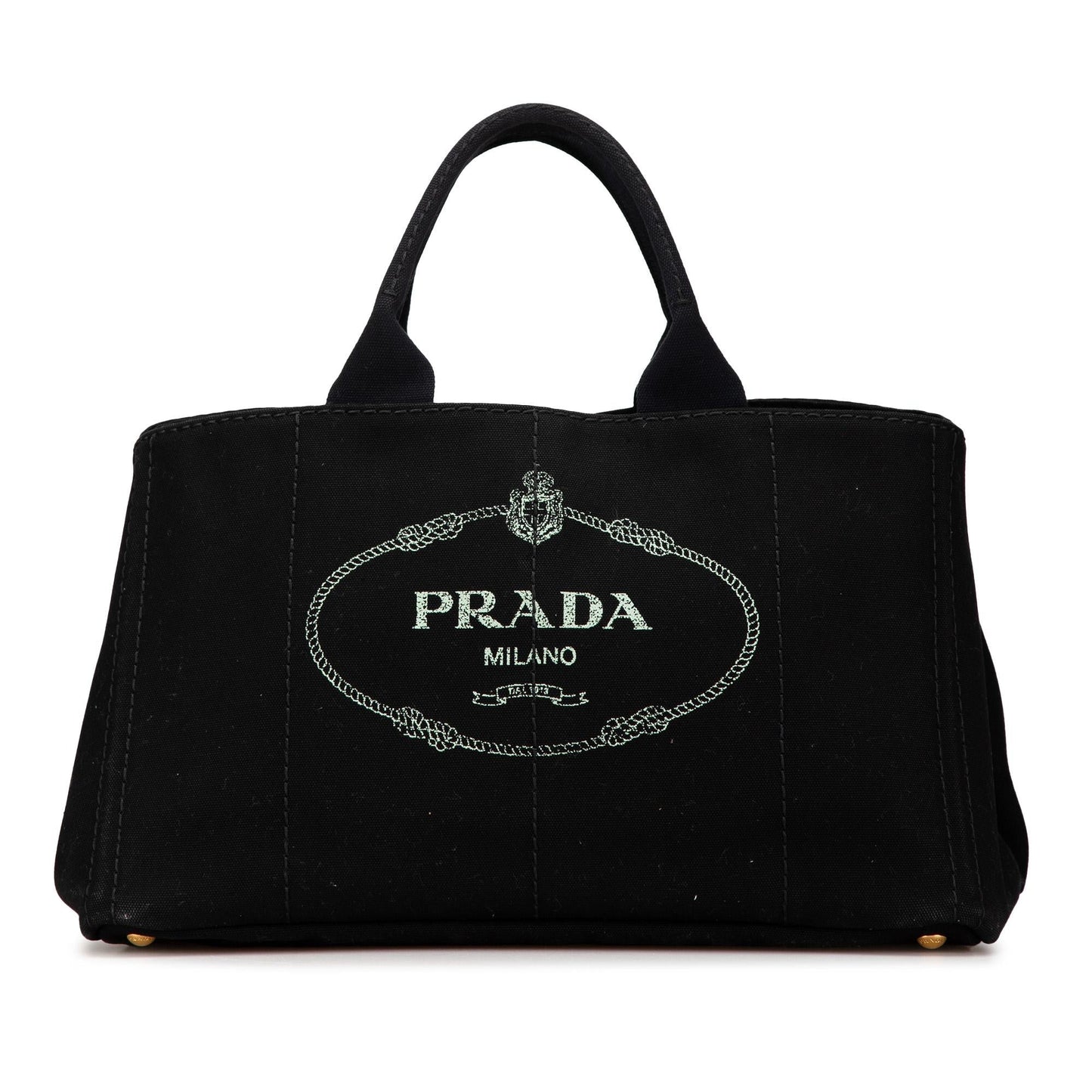 Prada Canapa Satchel Shg 00K7Ht Canvas Large Logo Satchel Bag