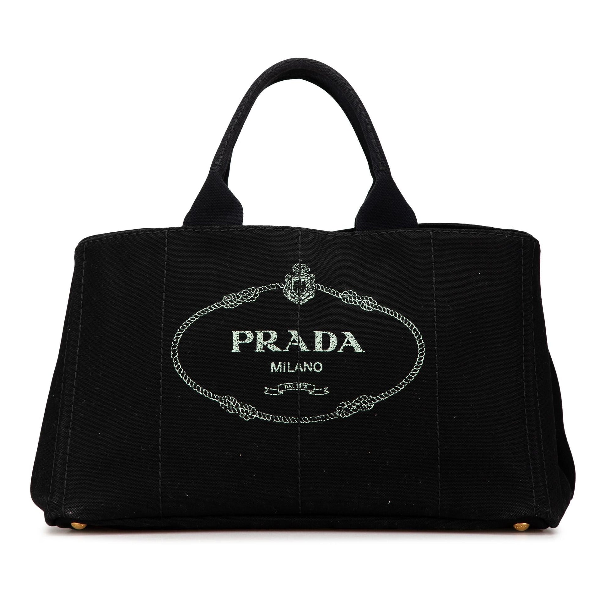 Prada Canapa Satchel Shg 00K7Ht Canvas Large Logo Satchel Bag