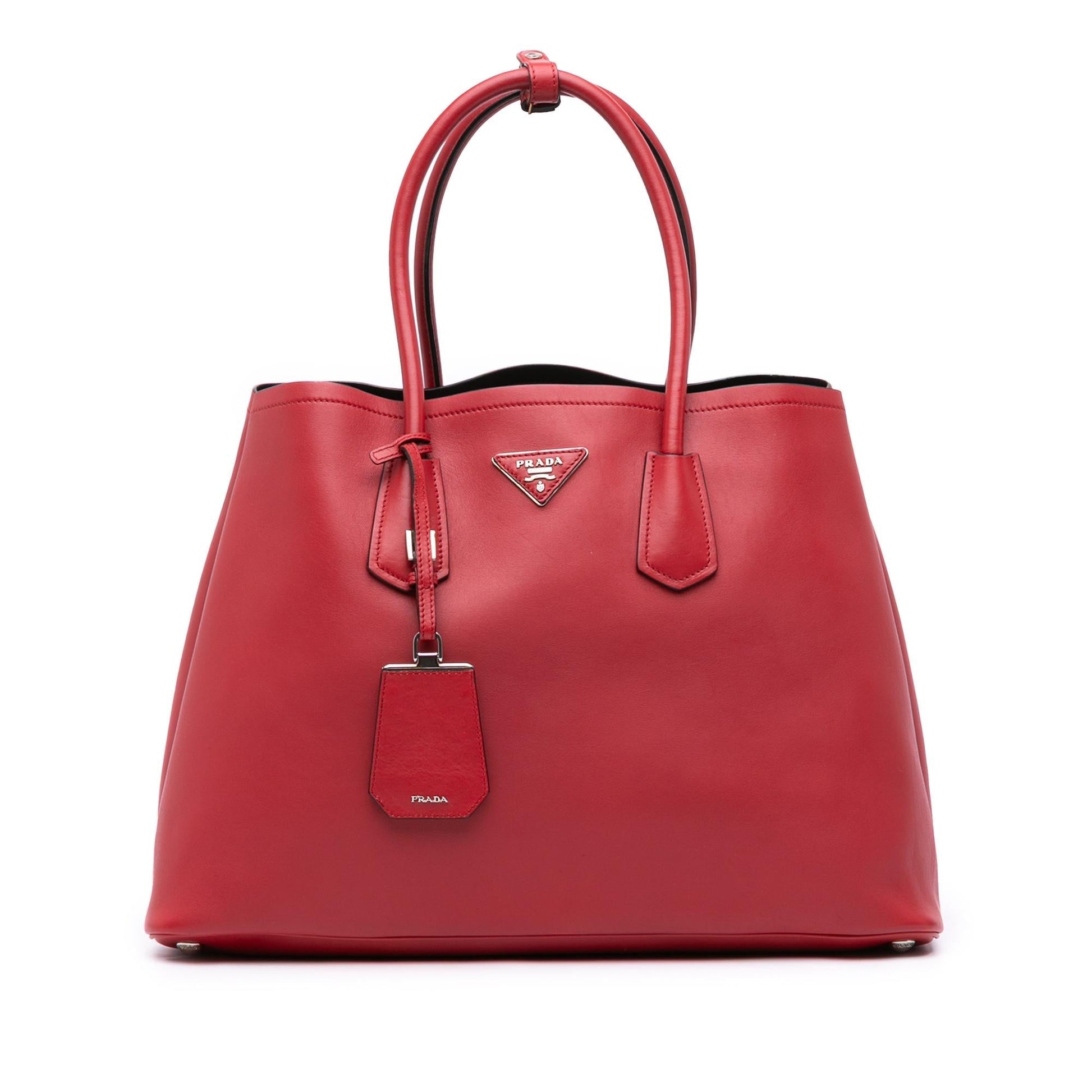 Prada City Calf Double Satchel Large Satchel Bag