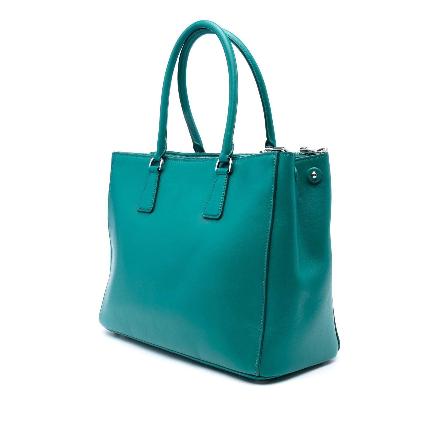 Prada City Calf Galleria Double Satchel Large Zip Satchel Bag