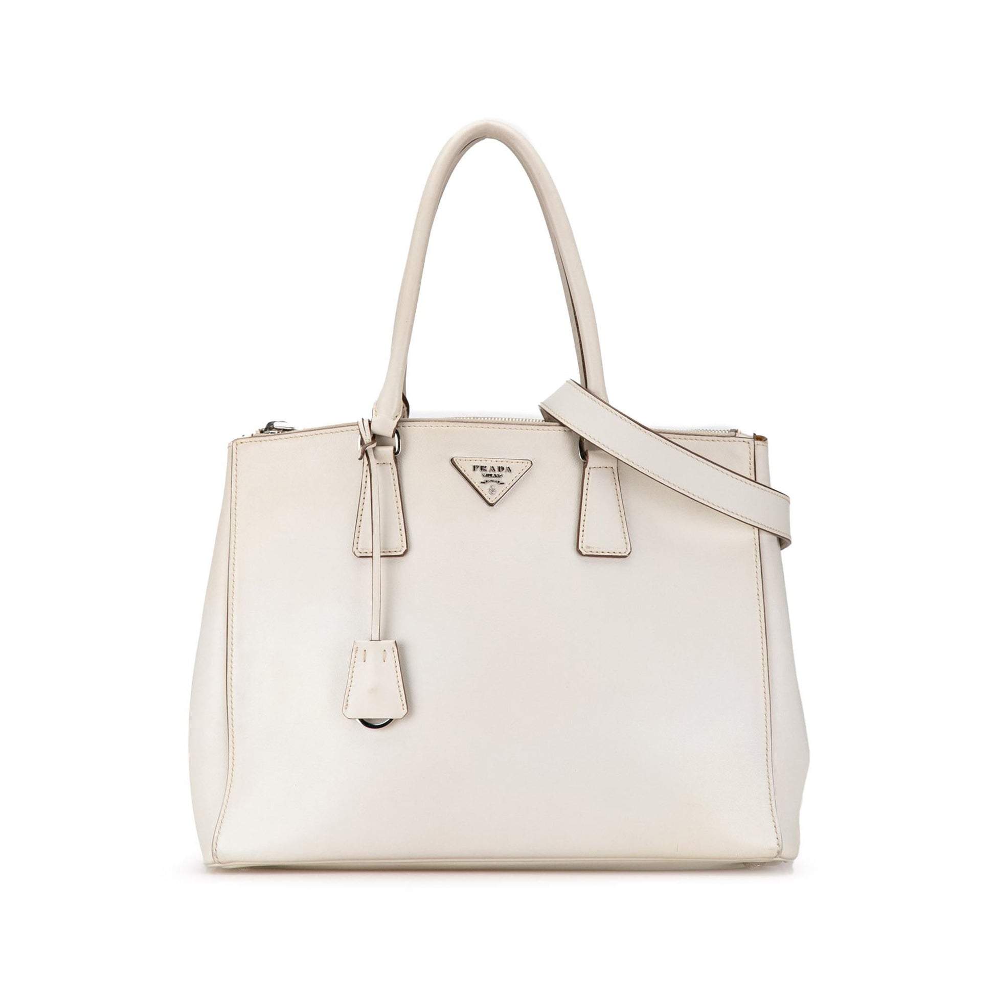 Prada City Calfskin Galleria Double Satchel Shg Imog4X Large Zip Satchel Bag