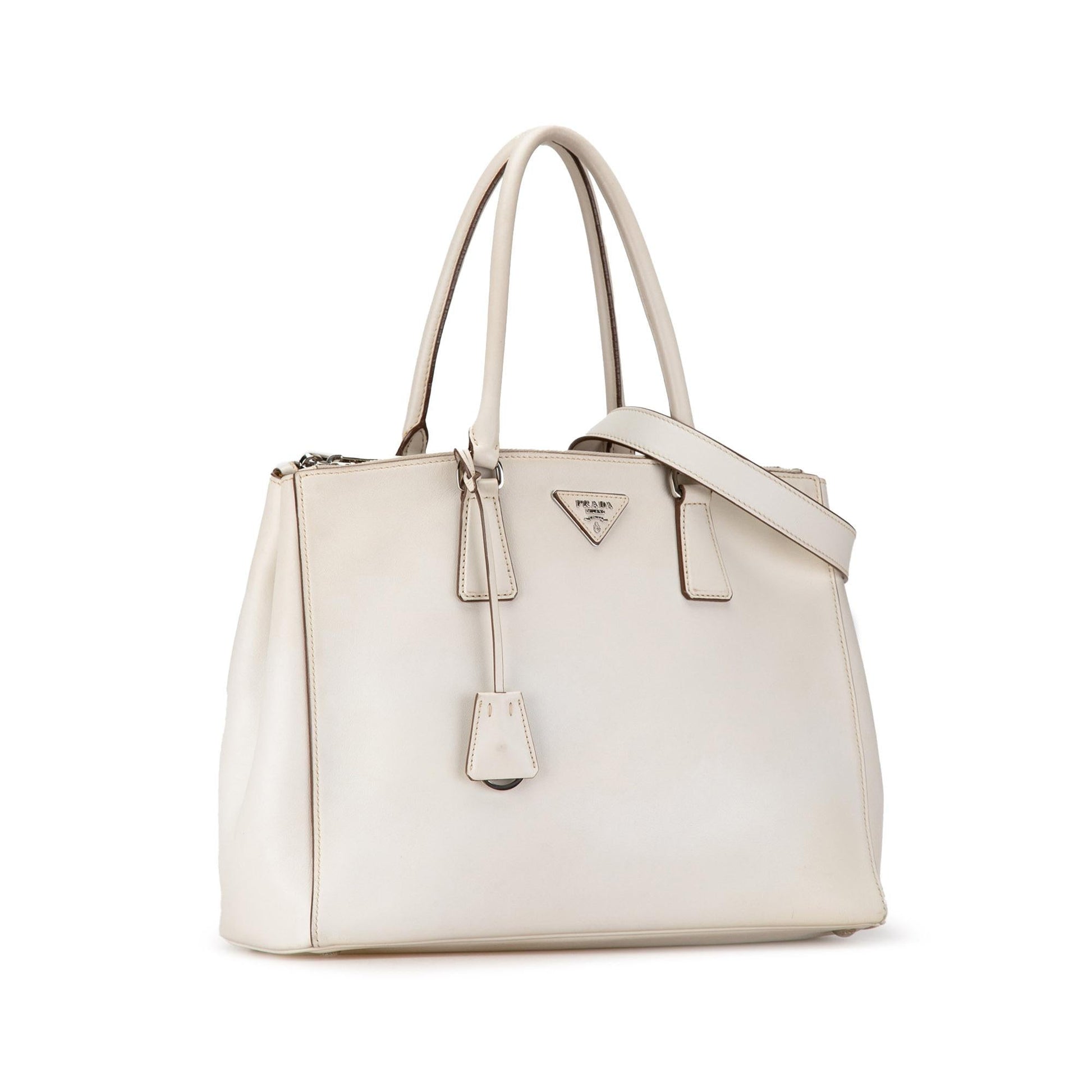 Prada City Calfskin Galleria Double Satchel Shg Imog4X Large Zip Satchel Bag