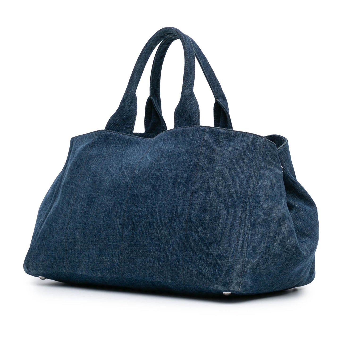 Prada Canapa Bijoux Satchel Denim Large Satchel Bag