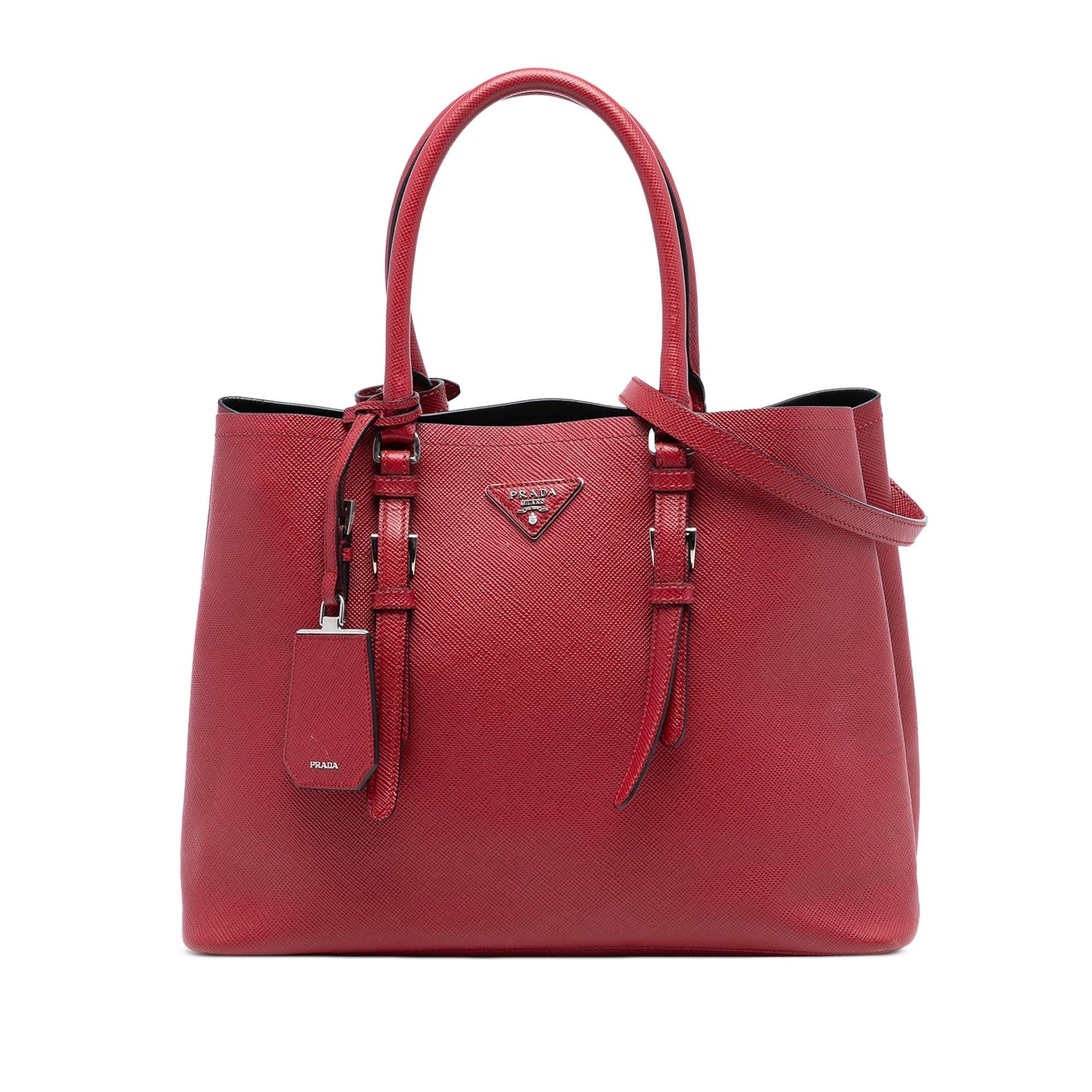 Prada Cuir Double Satchel Saffiano Large Satchel Bag Double Satchel 1