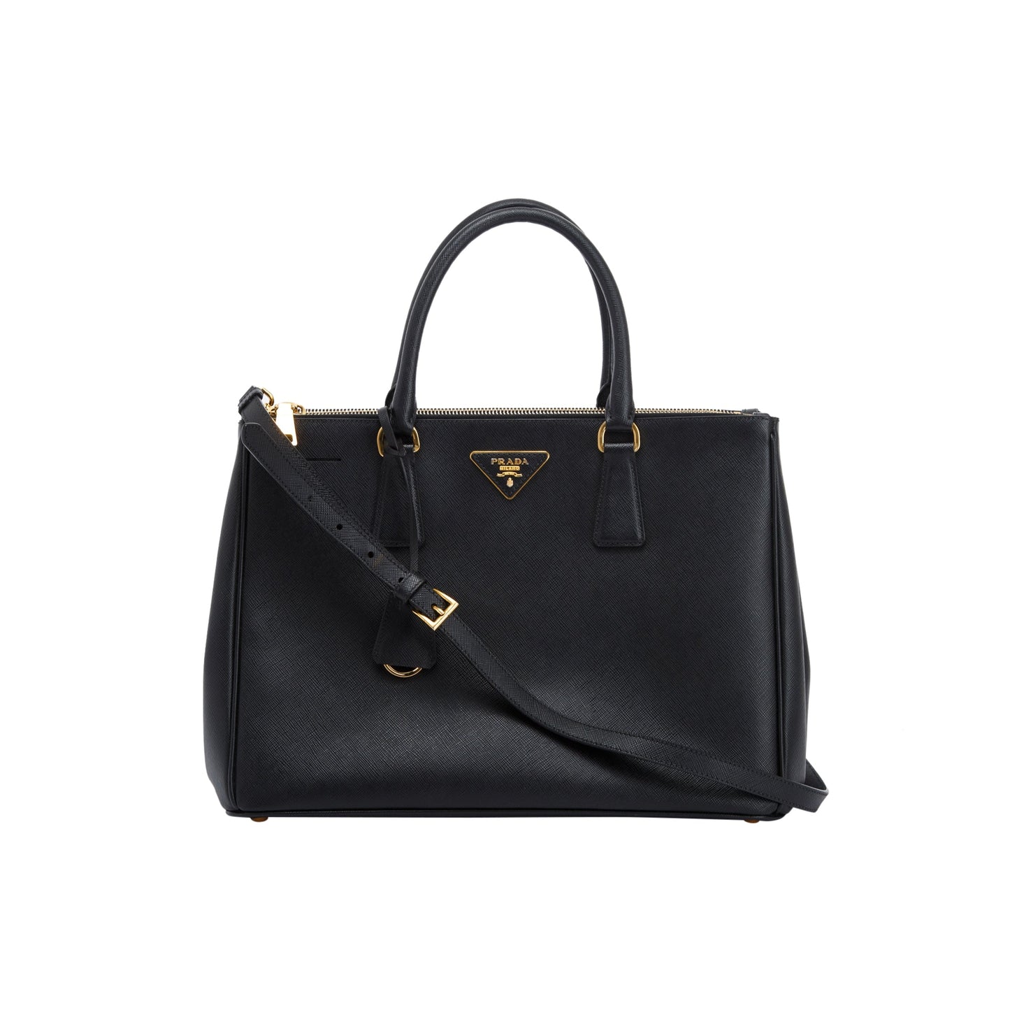 Prada Saffiano Double Zip Galleria Tote Handbag Large Tote Bag