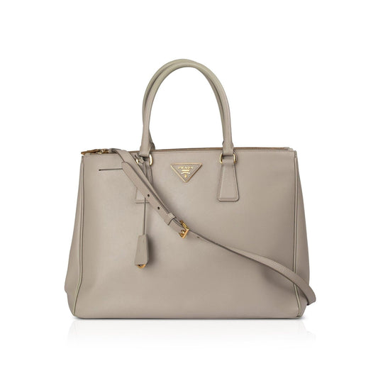 Prada Saffiano Lux Double Zip Tote Handbag Large Tote Bag