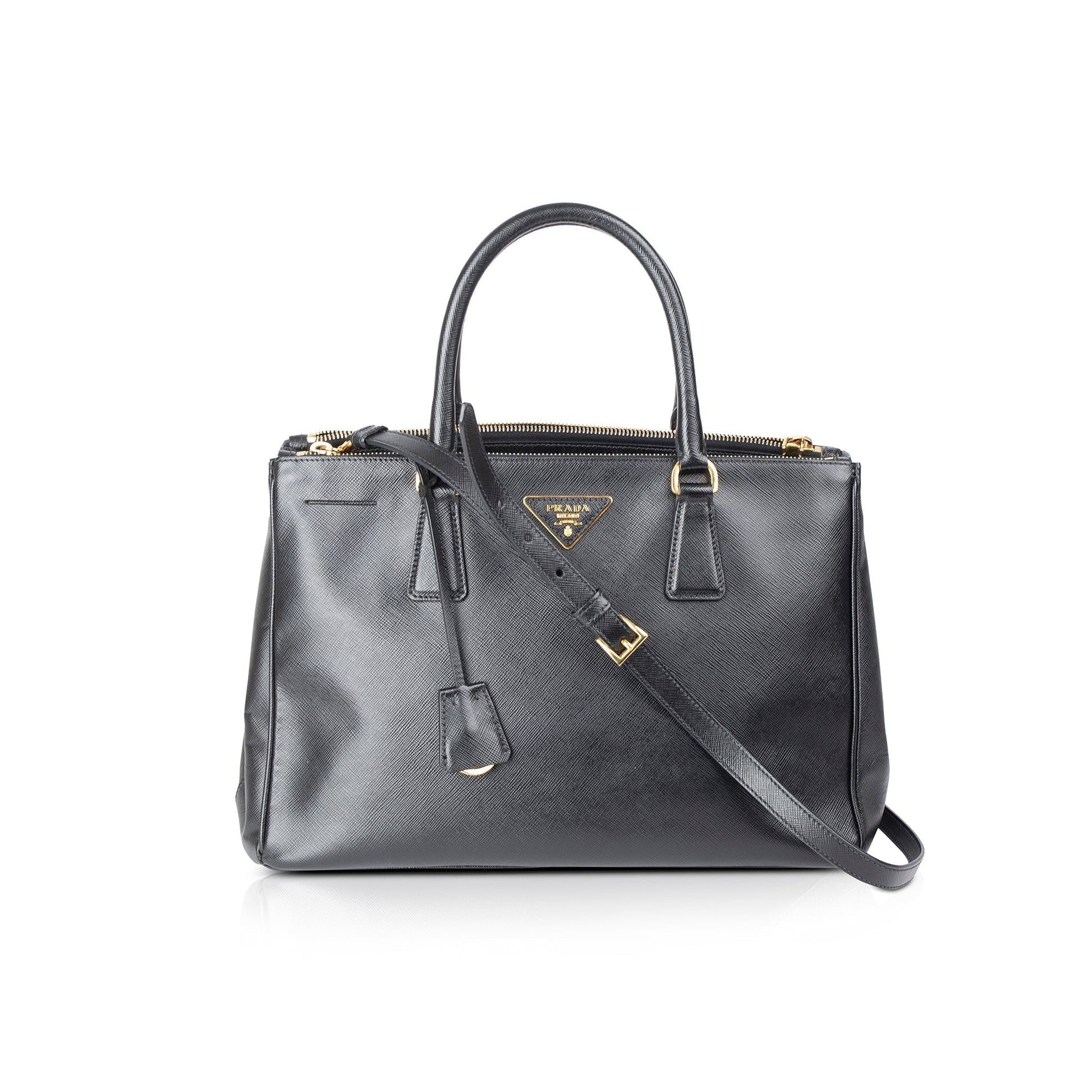 Prada Saffiano Lux Galleria Double Zip Tote Handbag Large Tote Bag Tote Handbag