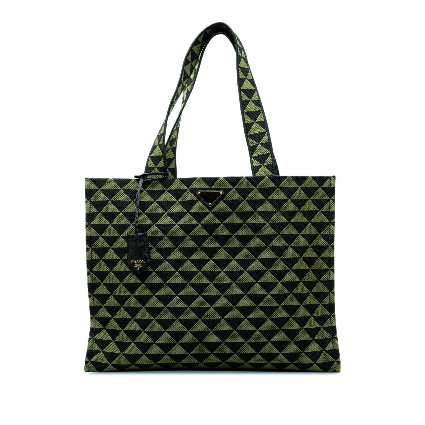Prada Triangolo Jacquard Symbole Tote Shg Ypy2Cg Large Tote Bag