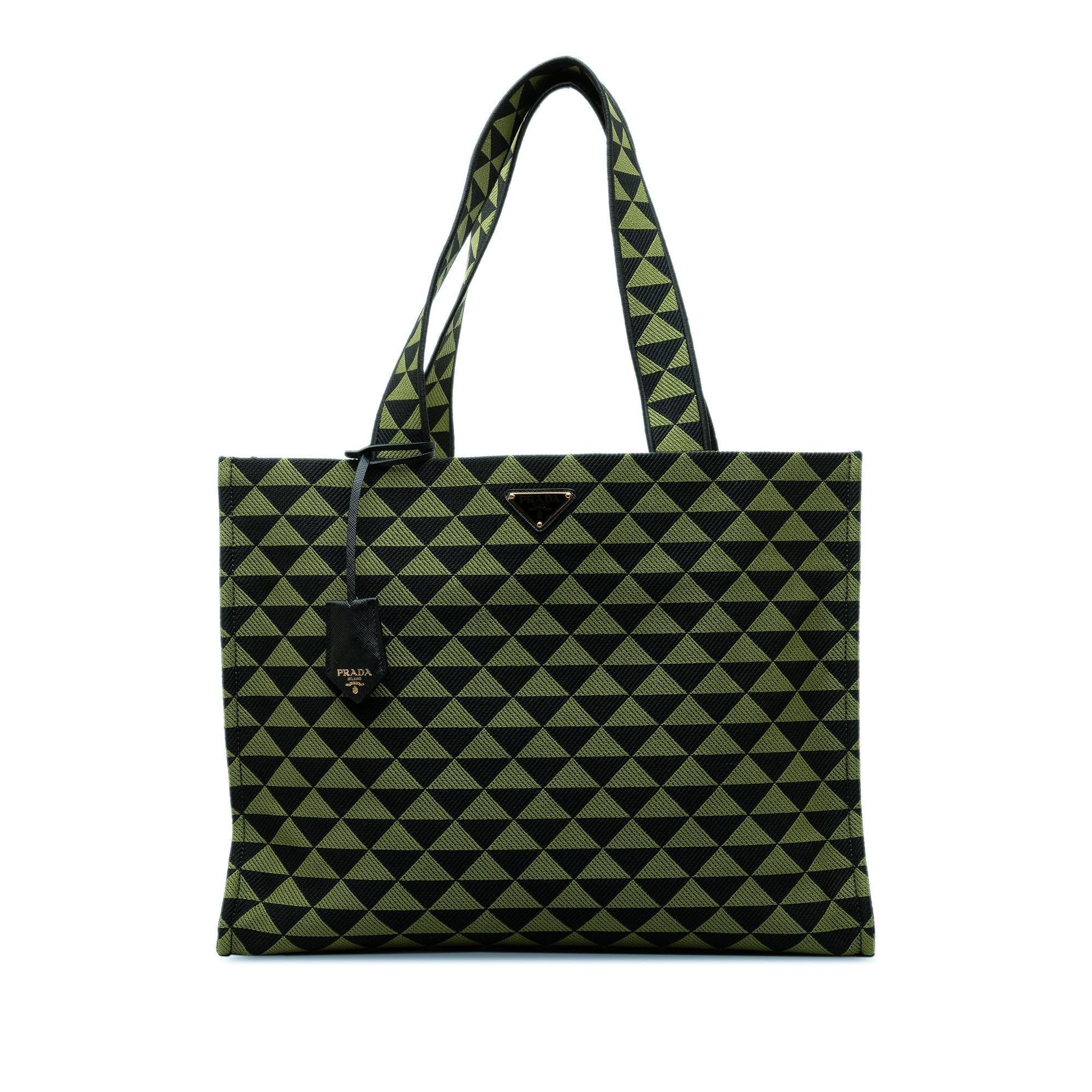 Prada Triangolo Jacquard Symbole Tote Shg Ypy2Cg Large Tote Bag