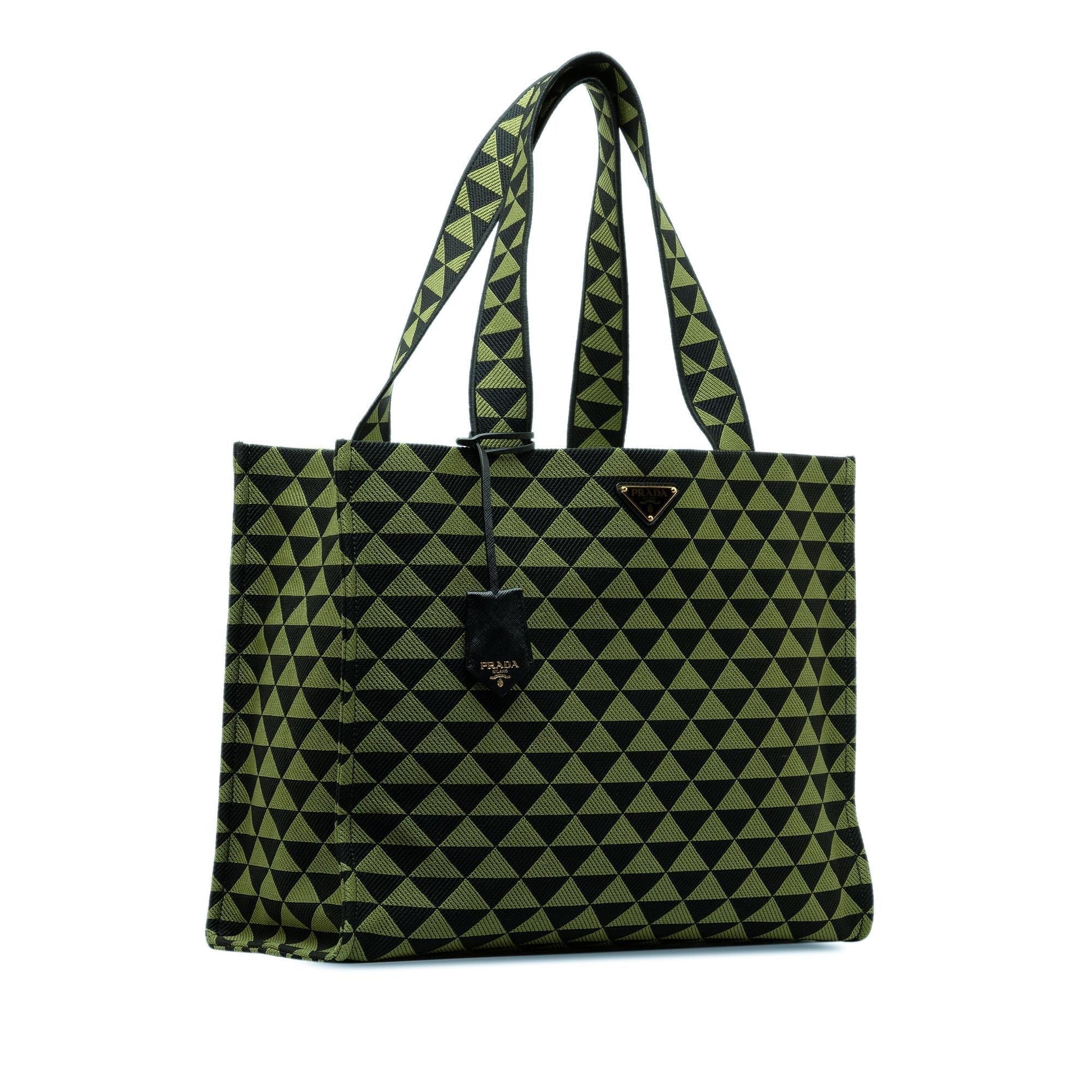 Prada Triangolo Jacquard Symbole Tote Shg Ypy2Cg Large Tote Bag