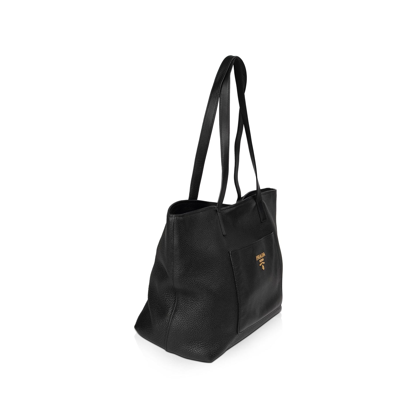 Prada Vitello Daino Front Pocket Tote Handbag Large Tote Bag
