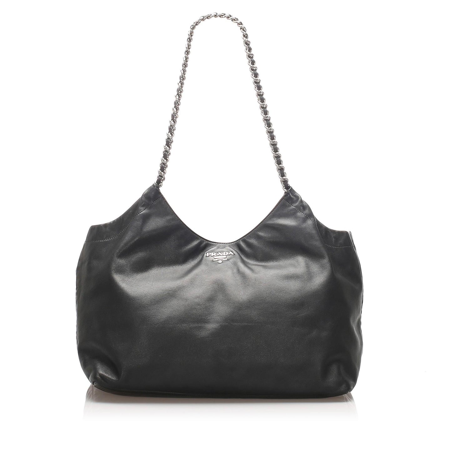 Prada Tote Leather Chain Tote Bag