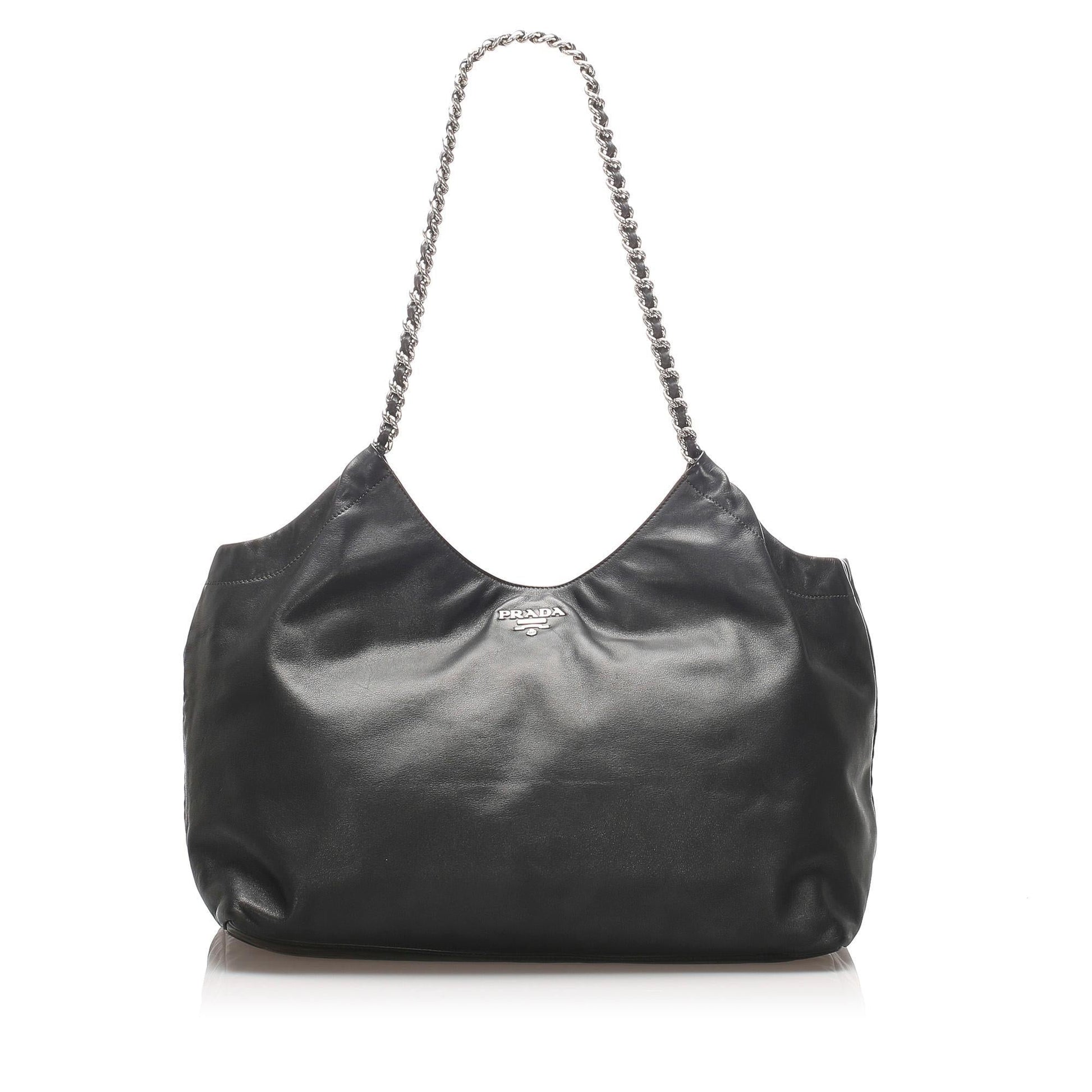 Prada Tote Leather Chain Tote Bag