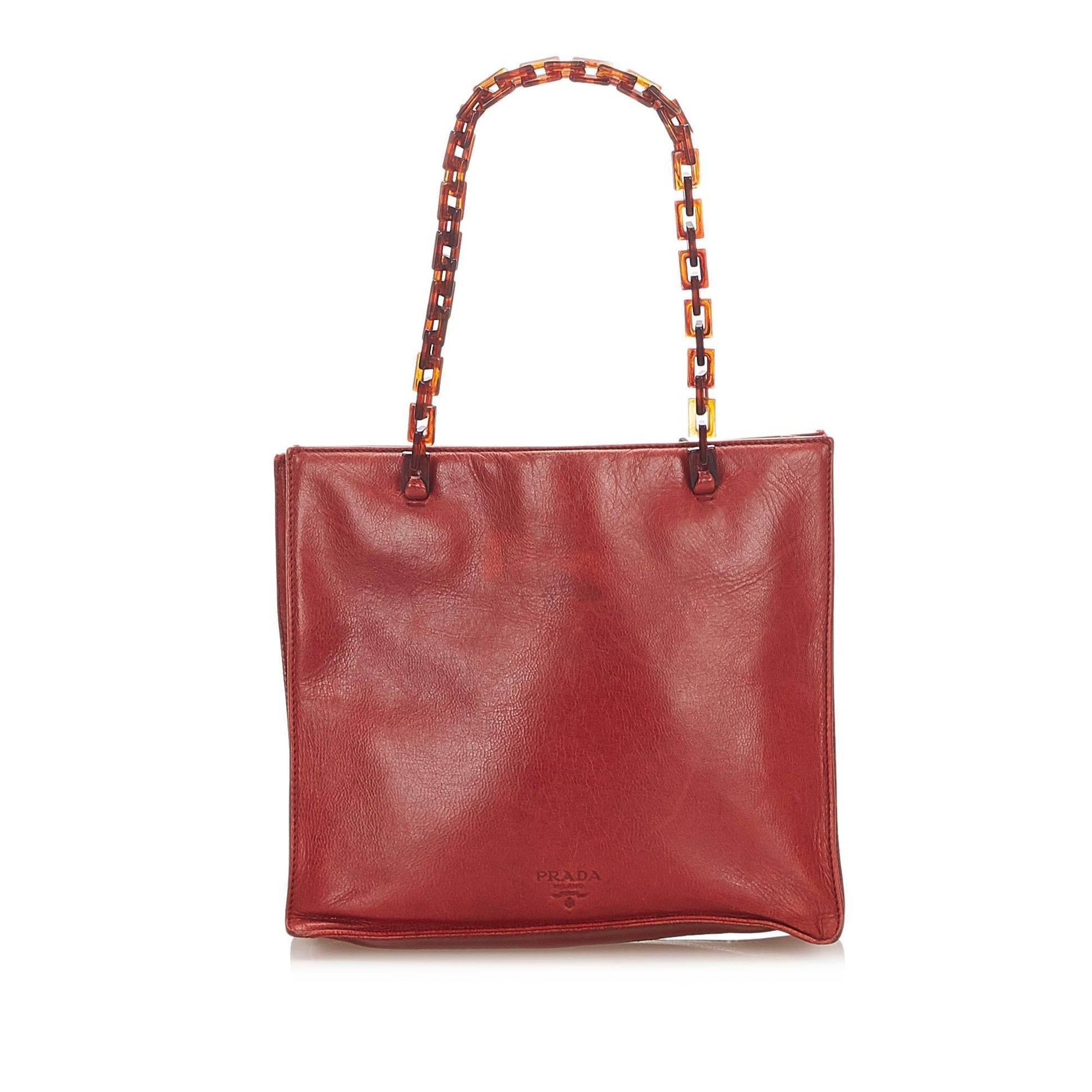 Prada Tote Bag Leather Chain