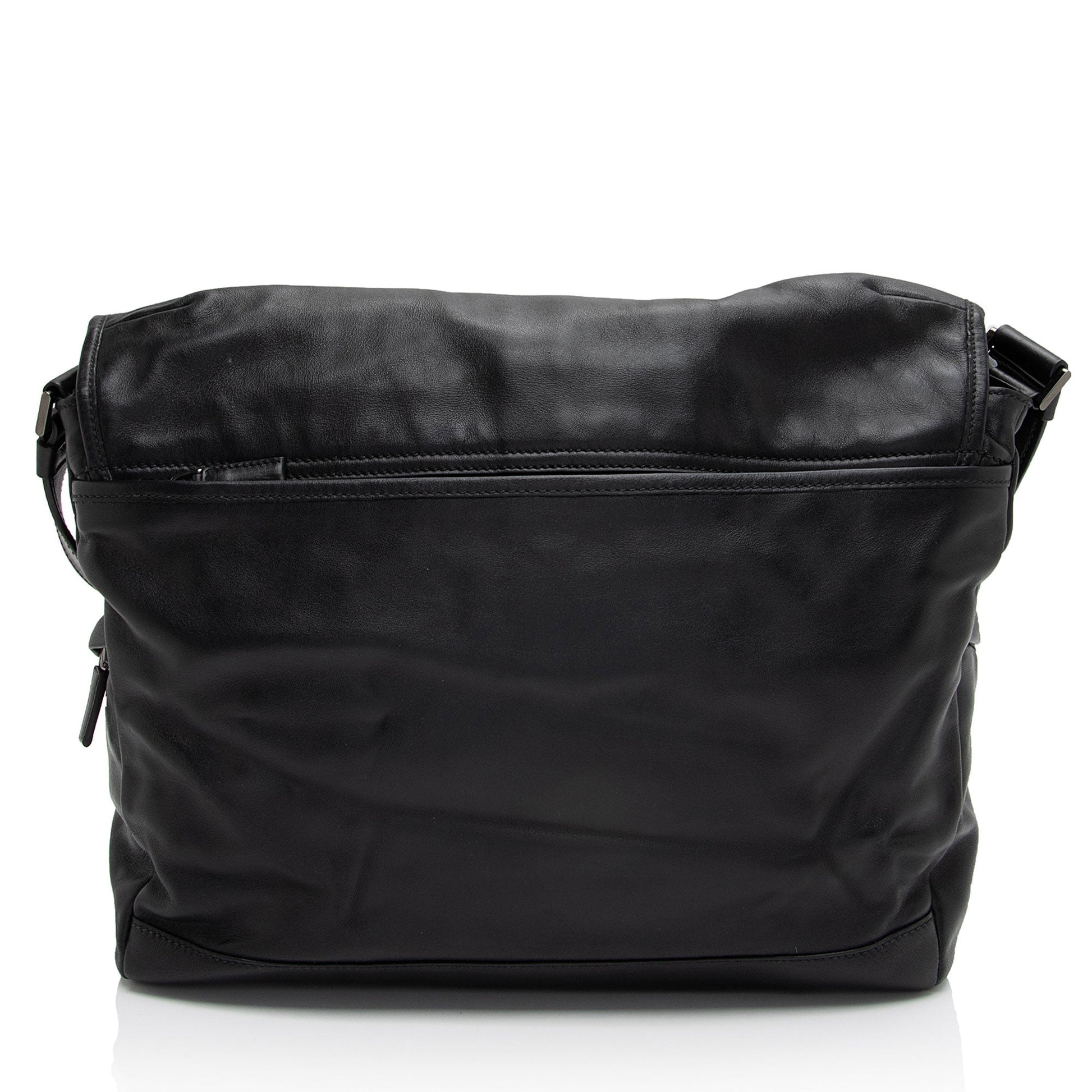 Prada Double Buckle Messenger Bag Shf S0Azos Leather Flap Shoulder Bag